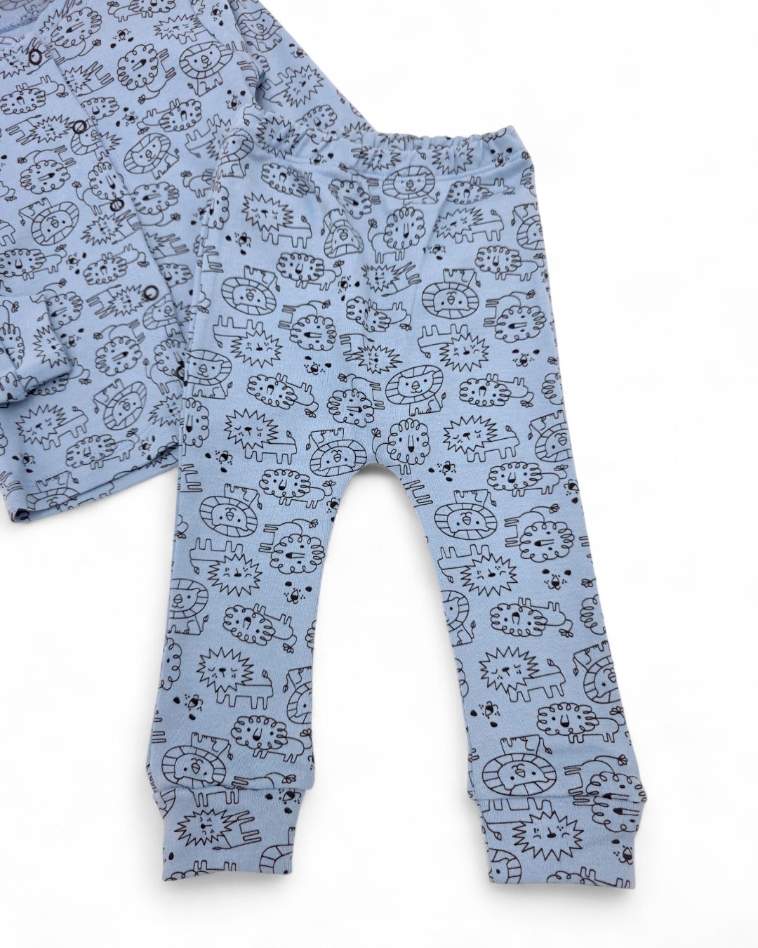 Erkek Bebek Yeni Doğan 3-6-9-12 Ay Çıtçıtlı %100 Pamuklu Gecelik Pijama Takımı R1053