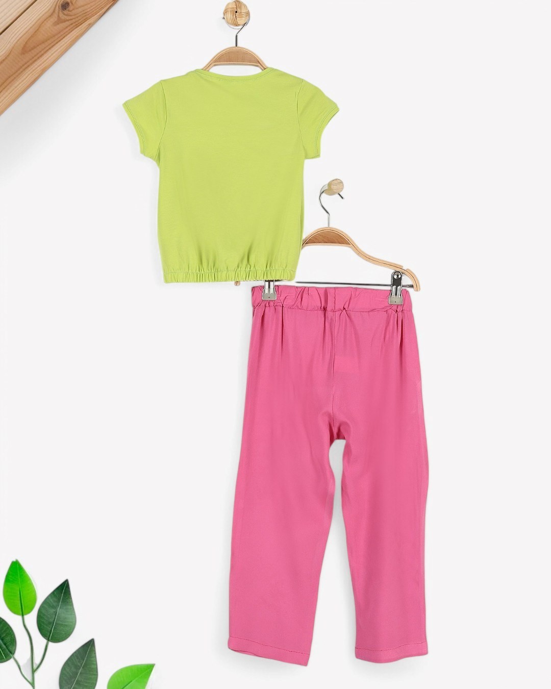 KIZ ÇOCUK 2-3-4-5-6 YAŞ BÜRÜMCÜK PANTALONLU YAZLIK ŞIK TAKIM R1715