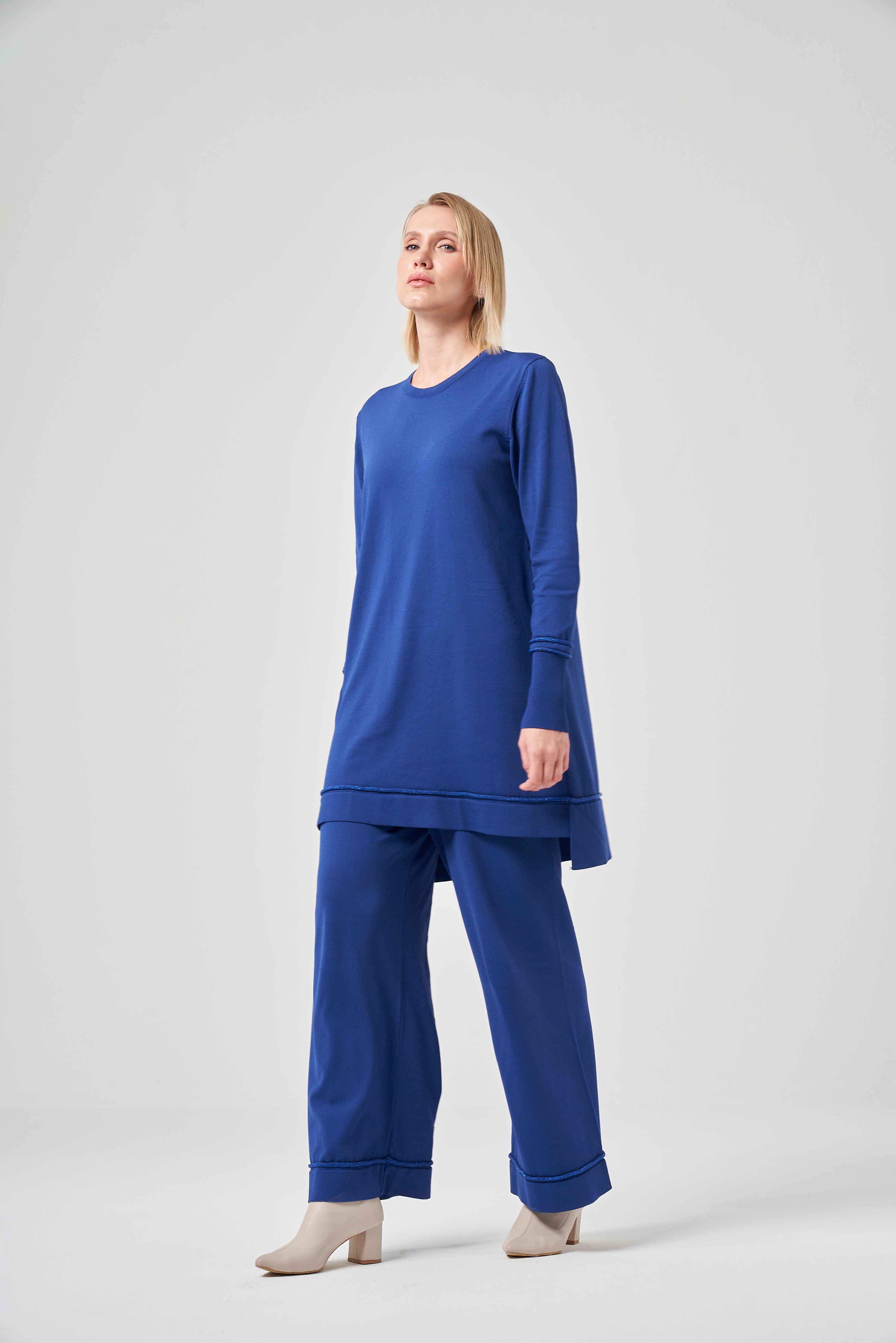 Rayon Soğuk İp Perma Takım - saks