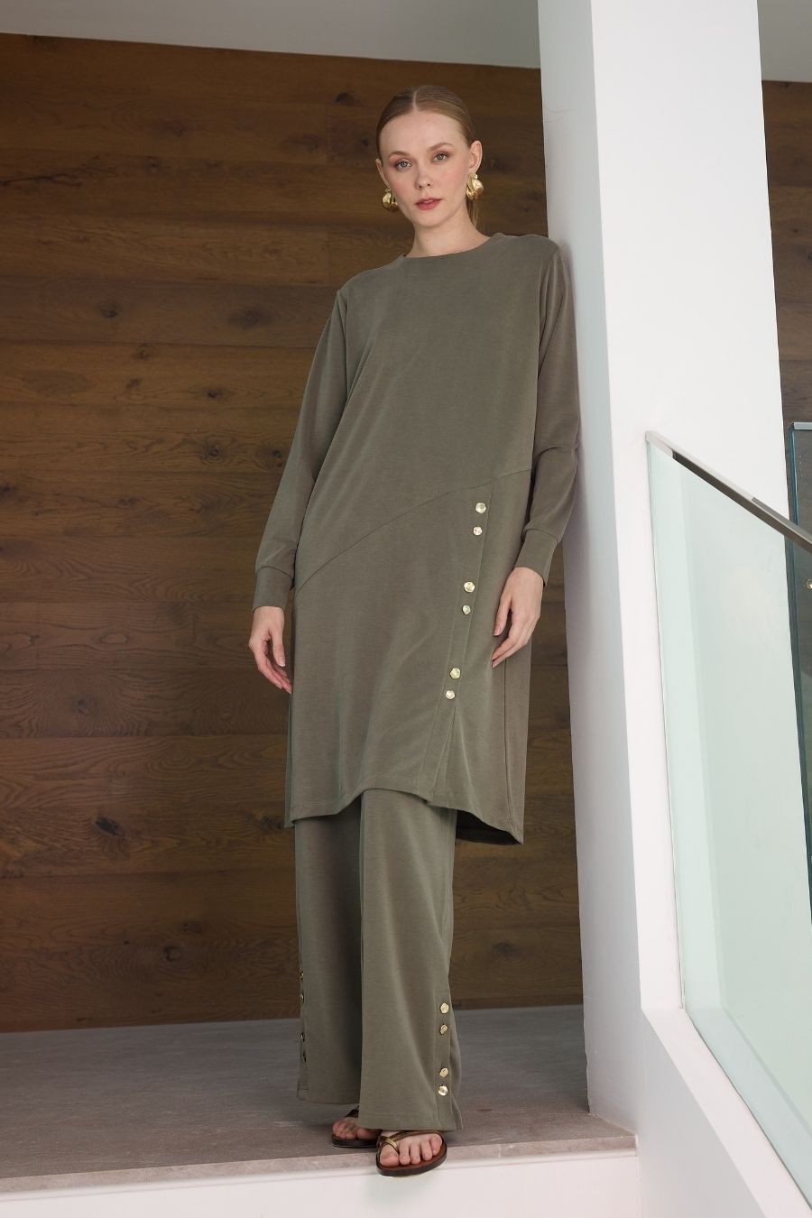 Oysho Sezen Pantolon Takım  - Haki