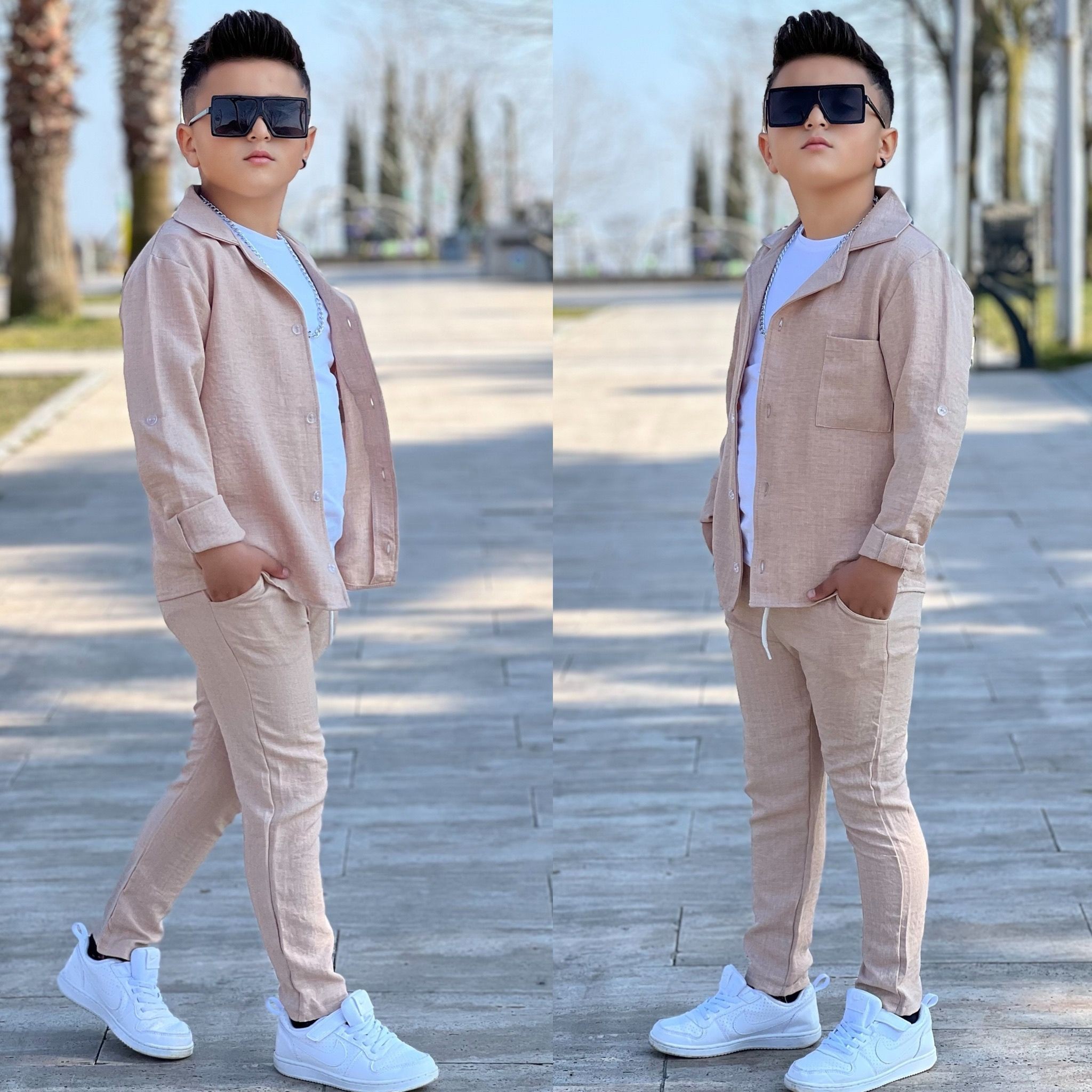 Erkek Çocuk Keten 3 Lü Kombin