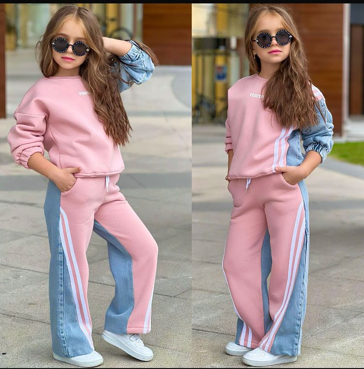 Kız Çocuk Kot Detaylı Kombin 