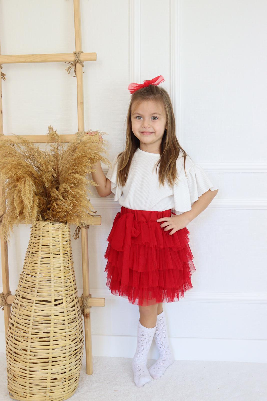 Kız Çocuk Kat Kat Etekli Kombin