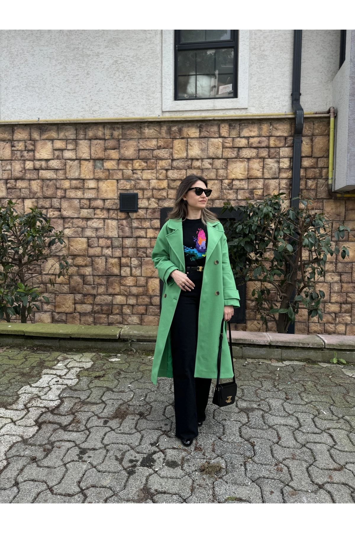 Kuşaklı Kaşe Astarlı Kaban