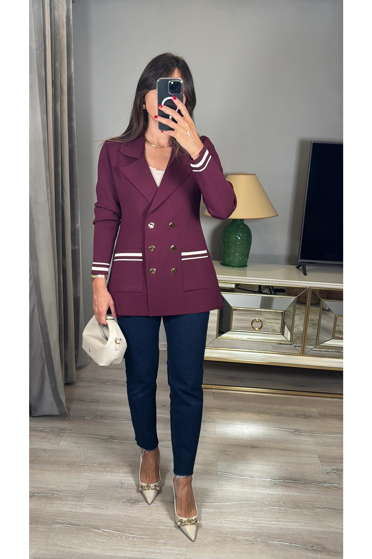 Çelik Örme Kruvaze Blazer Hırka