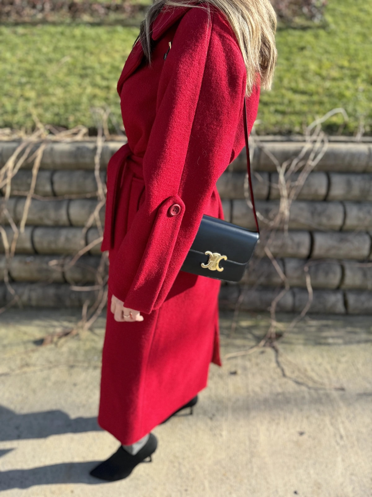 Kolları Düğme Detaylı Kaşe Kaban