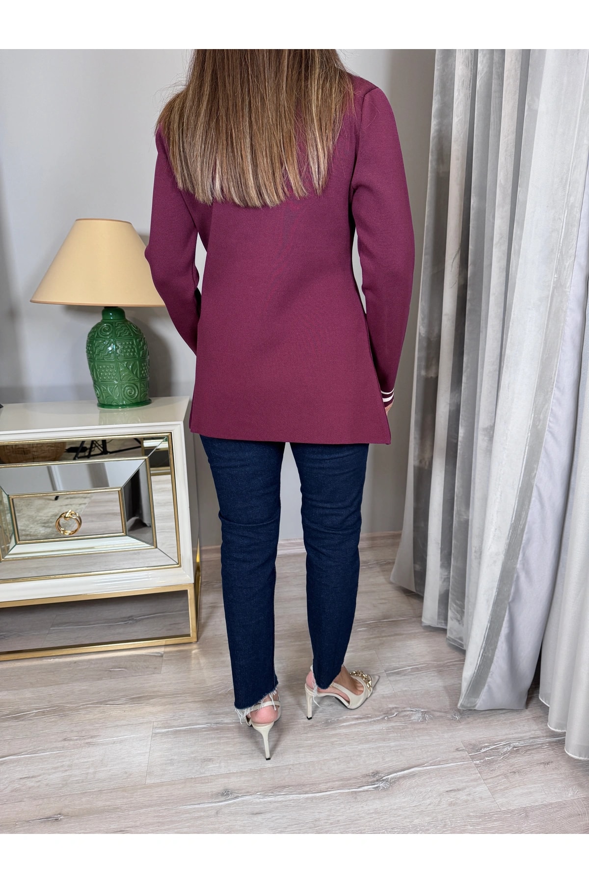 Çelik Örme Kruvaze Blazer Hırka