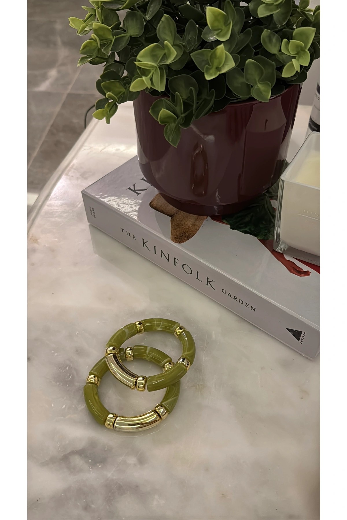 Gold Detaylı Lastikli Bileklik