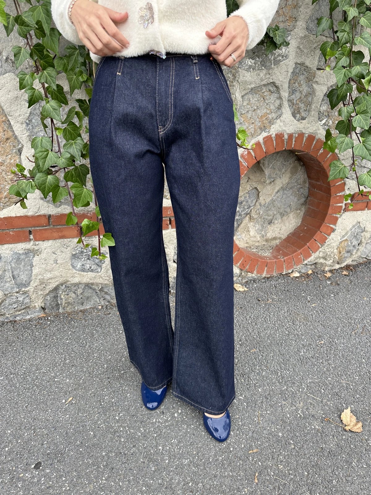 Çift Dikişli Bol Paça Jean 