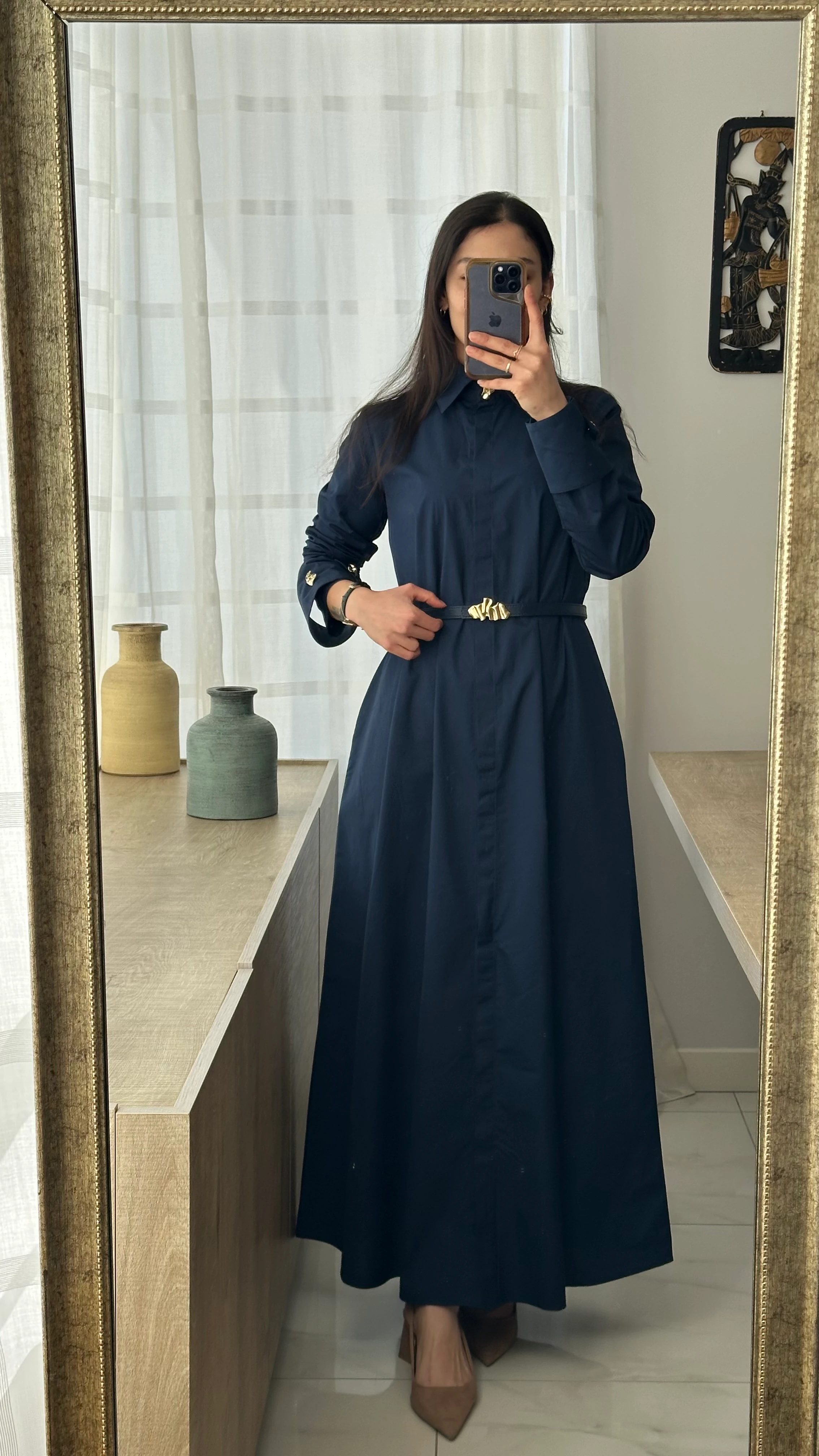 Lacivert Kemerli Llbise