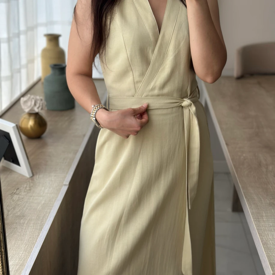 Keten Kuşaklı Elbise
