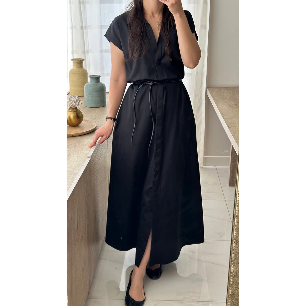 Siyah Kemerli Elbise