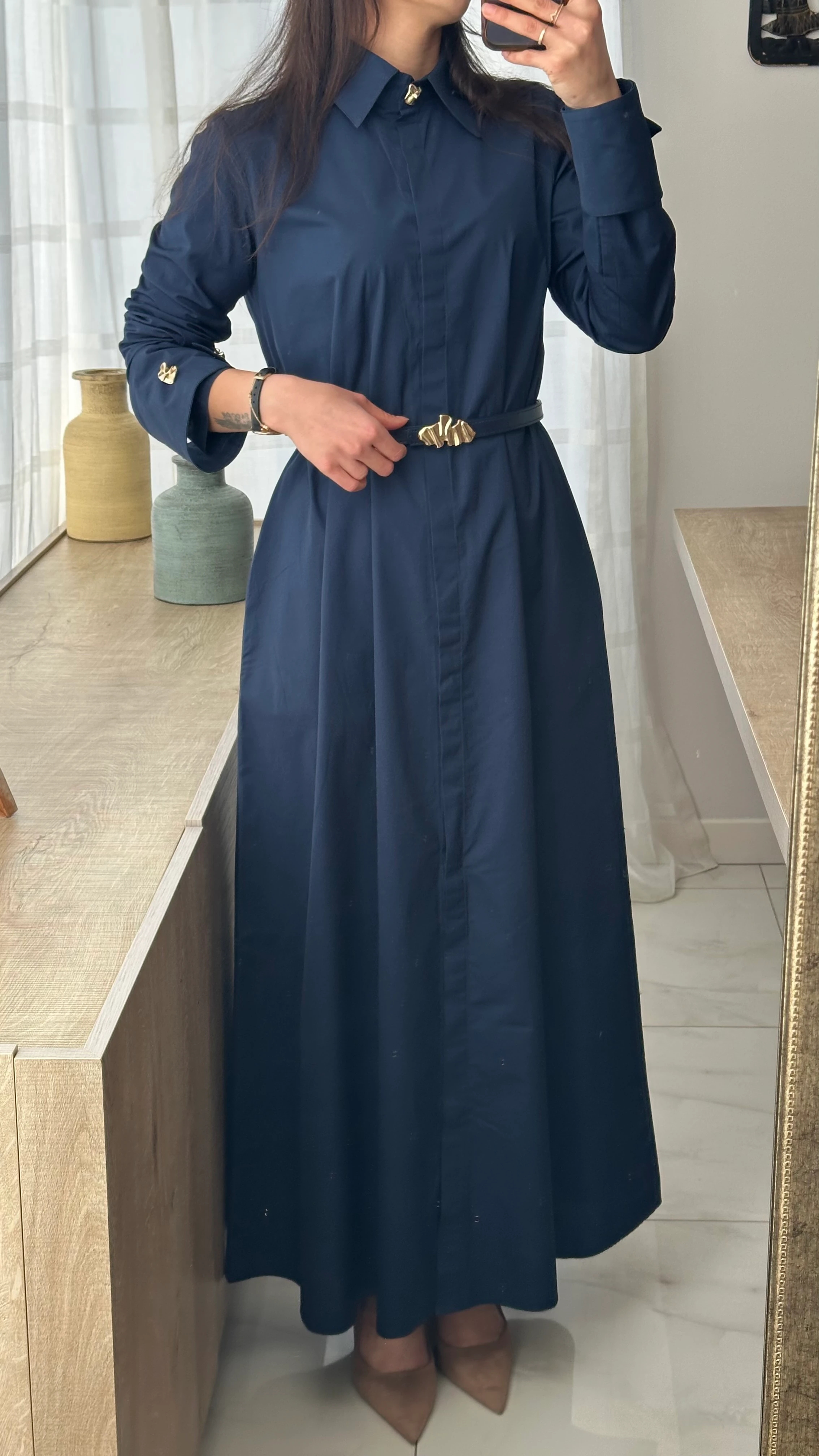 Lacivert Kemerli Llbise