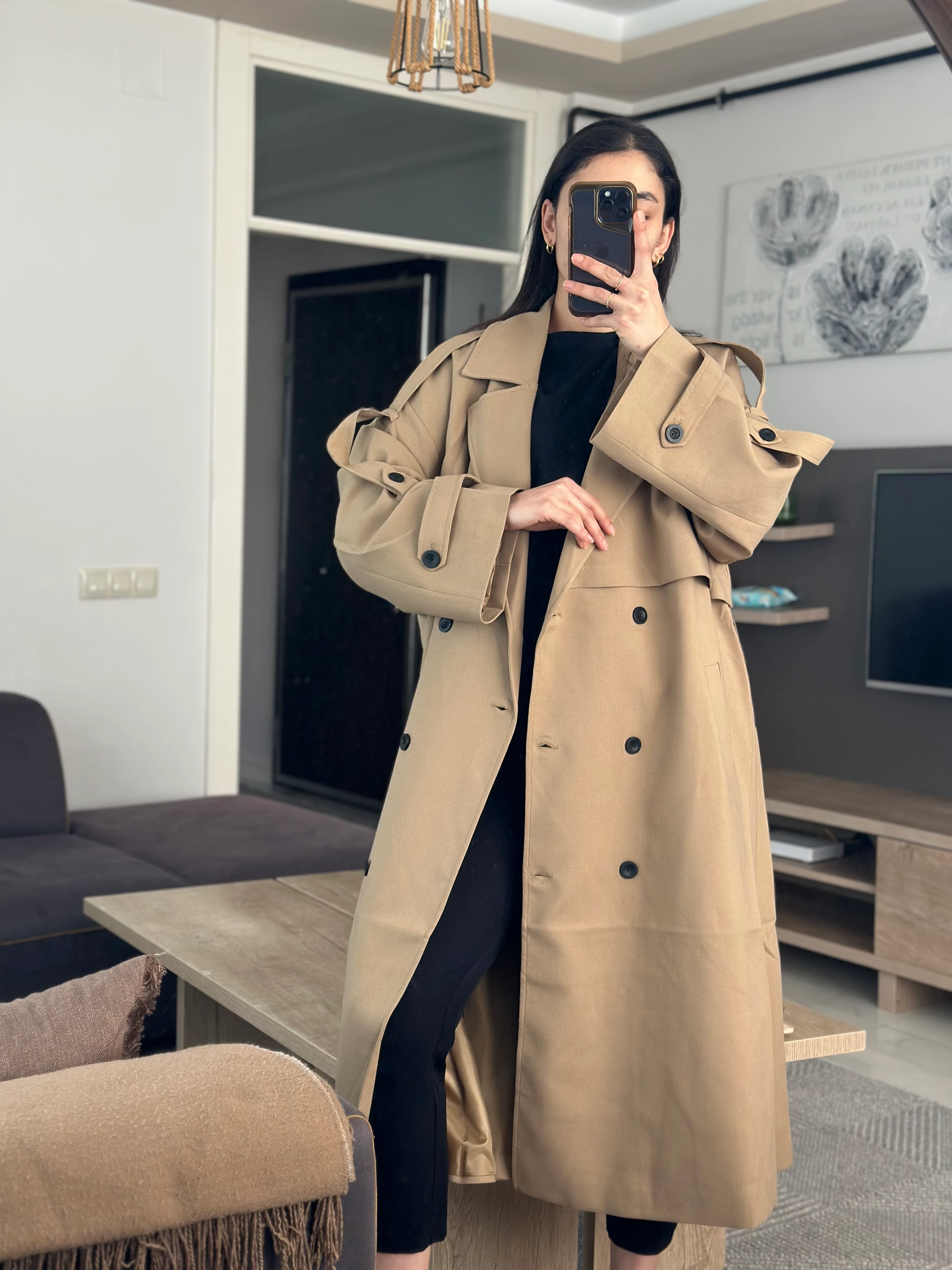 Açık Karamel Trençkot