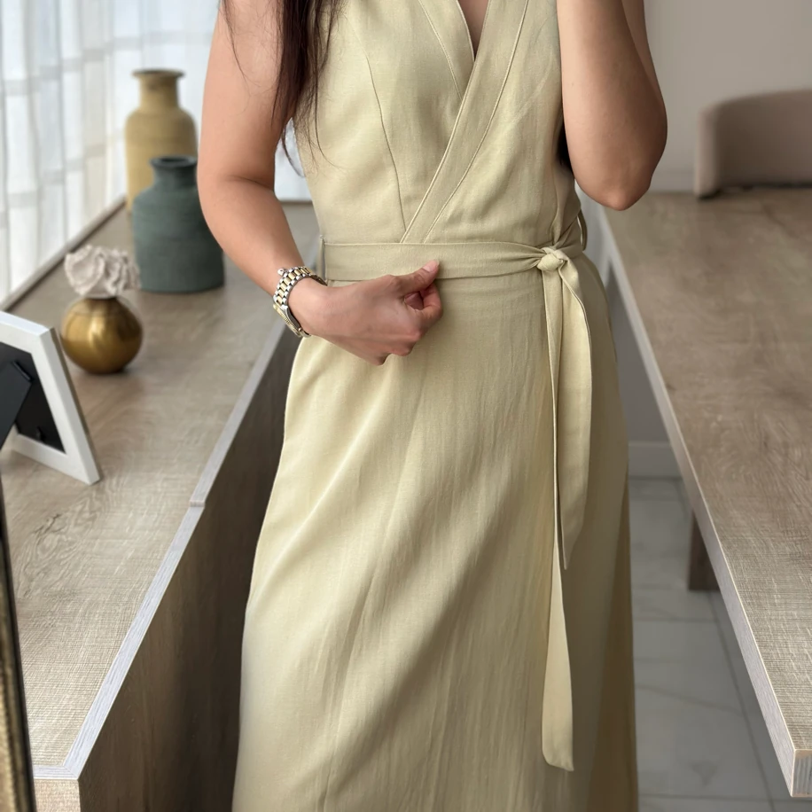 Keten Kuşaklı Elbise