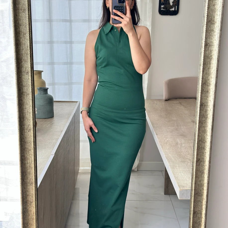 Polo Yaka Uzun Elbise