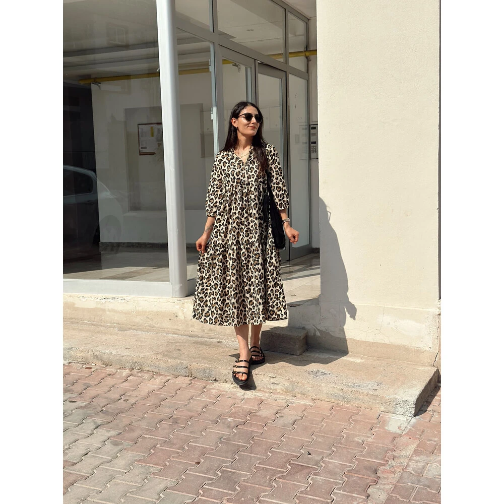 Leopar Desen Elbise