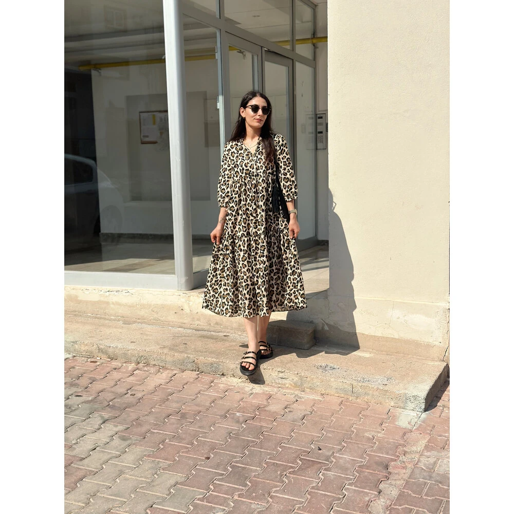 Leopar Desen Elbise