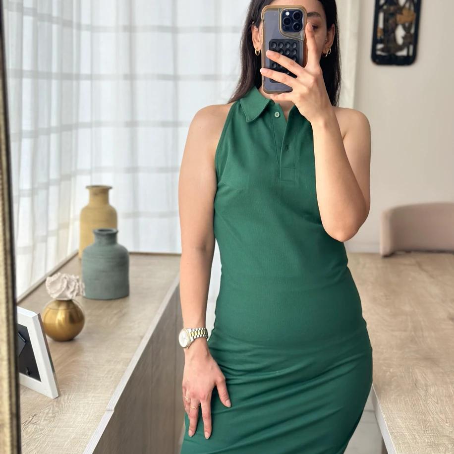 Polo Yaka Uzun Elbise