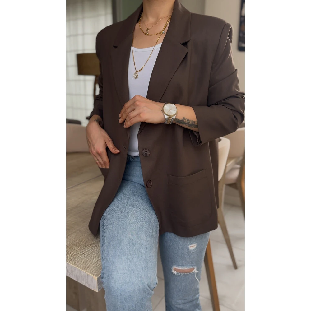 Premium Kahverengi Blazer