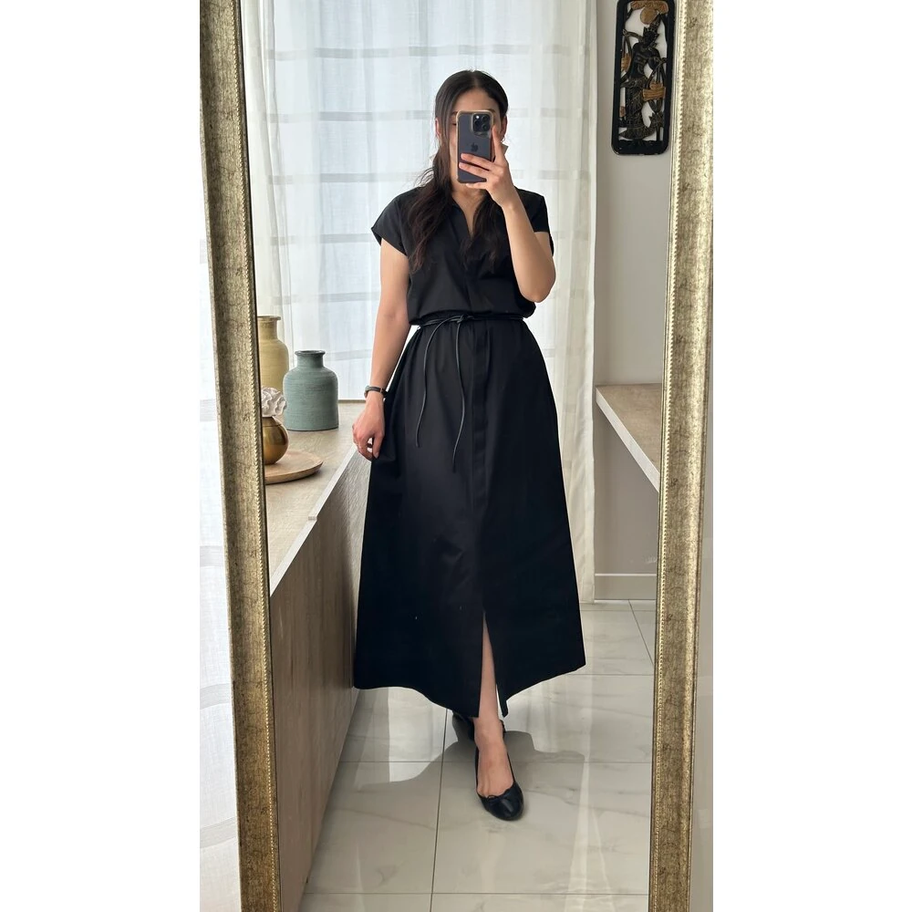 Siyah Kemerli Elbise