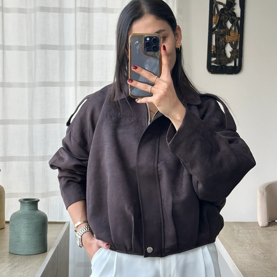 Kahverengi Bomber Ceket