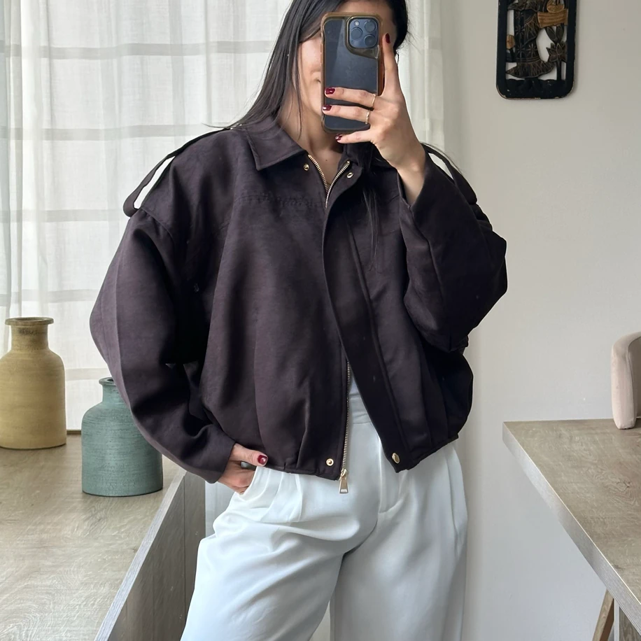 Kahverengi Bomber Ceket