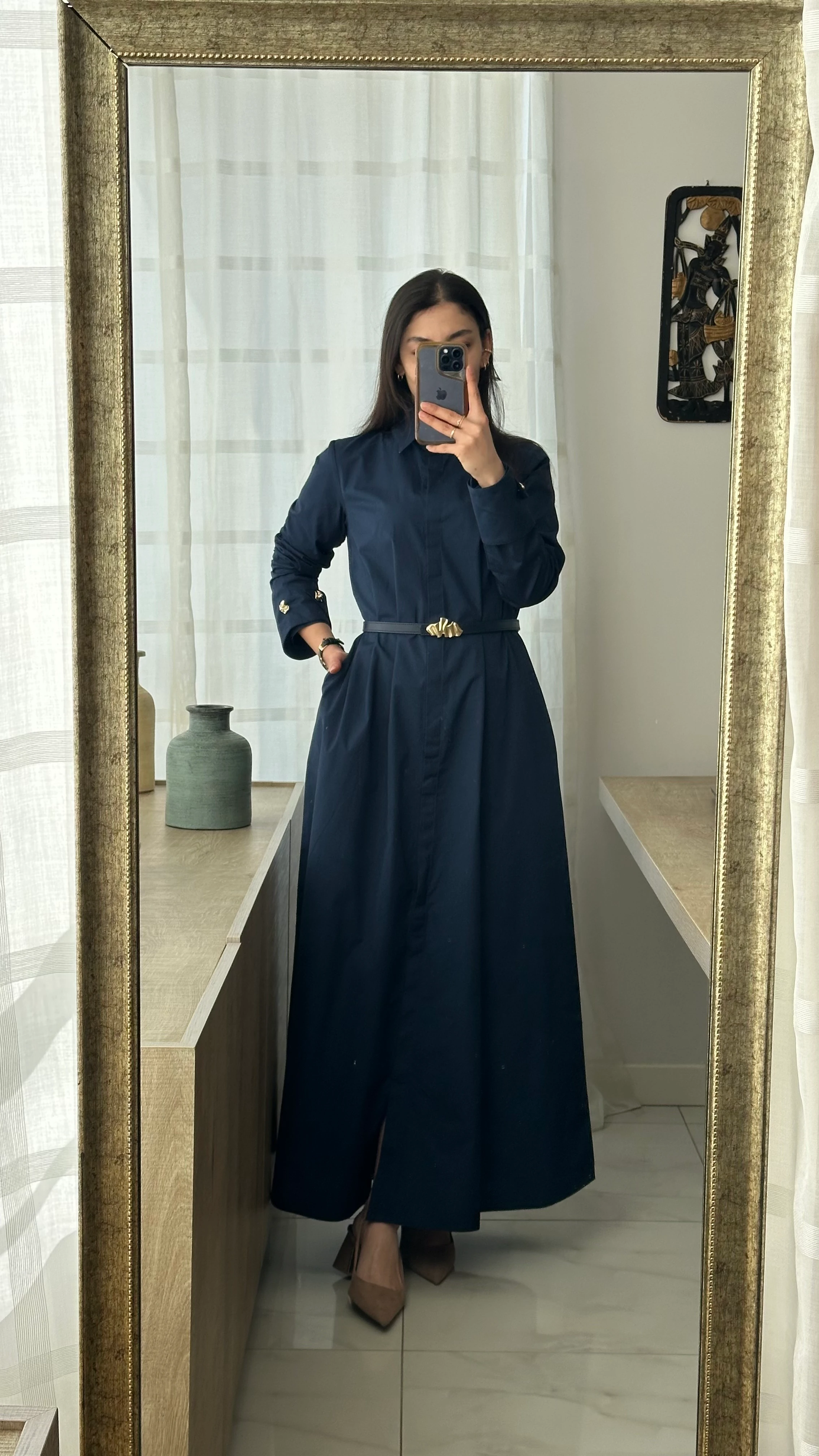 Lacivert Kemerli Llbise