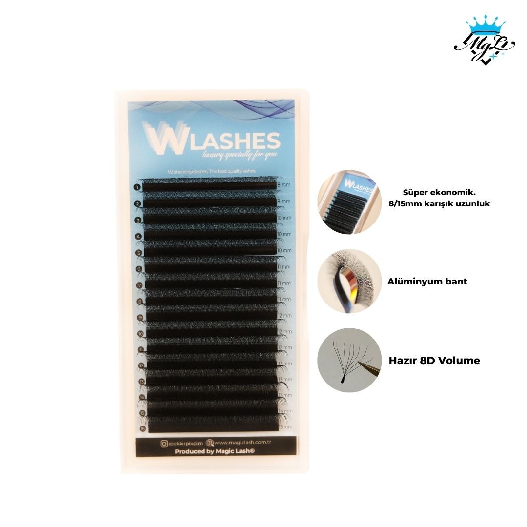 W Lash Hazır Volume İpek Kirpik - 8D W Lash