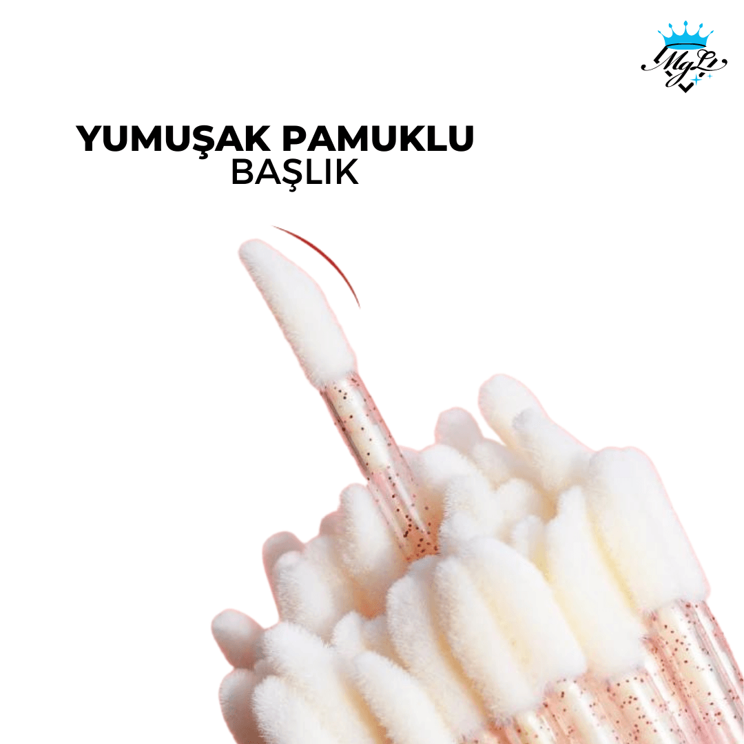 Lip Brush 50 li Paket Ucu Pamuklu Çok Amaçlı Çubuk Magic Lash®