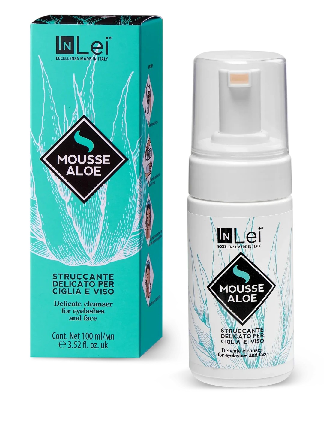 MOUSSE ALOE Kirpikler ve Yüz için Hassas Makyaj Temizleyici Köpük