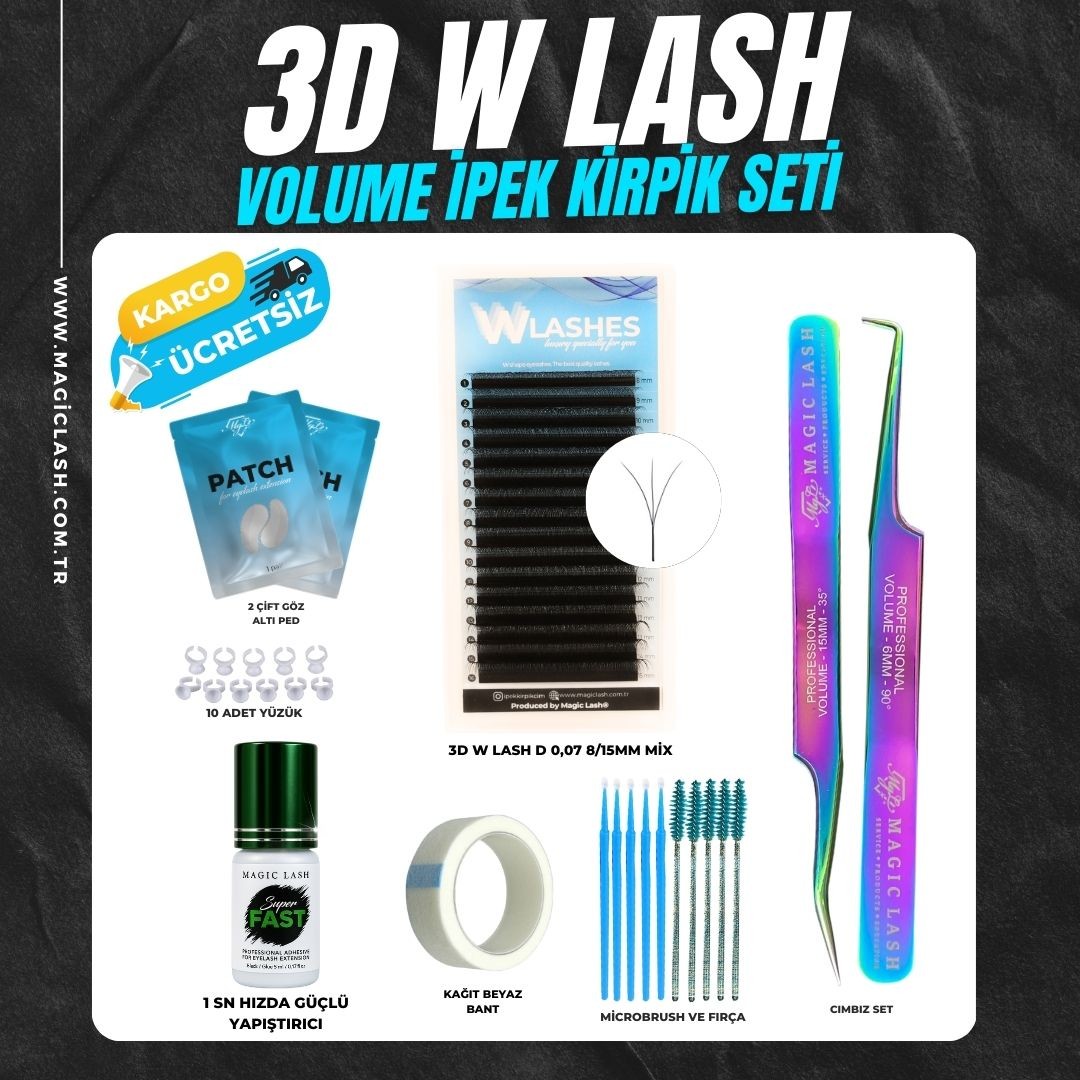 3D W Lash İpek Kirpik Seti