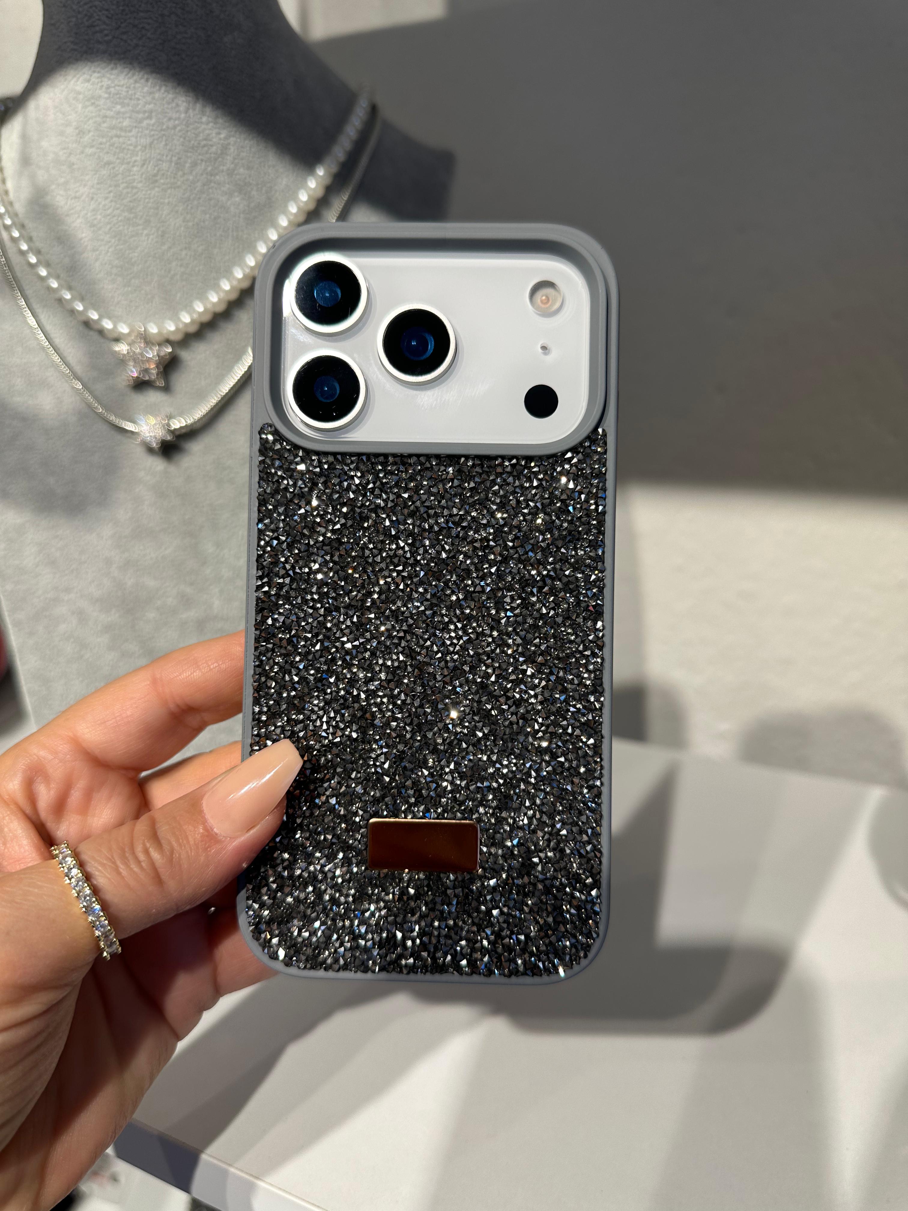 Diamond Simli Kılıf - Gri