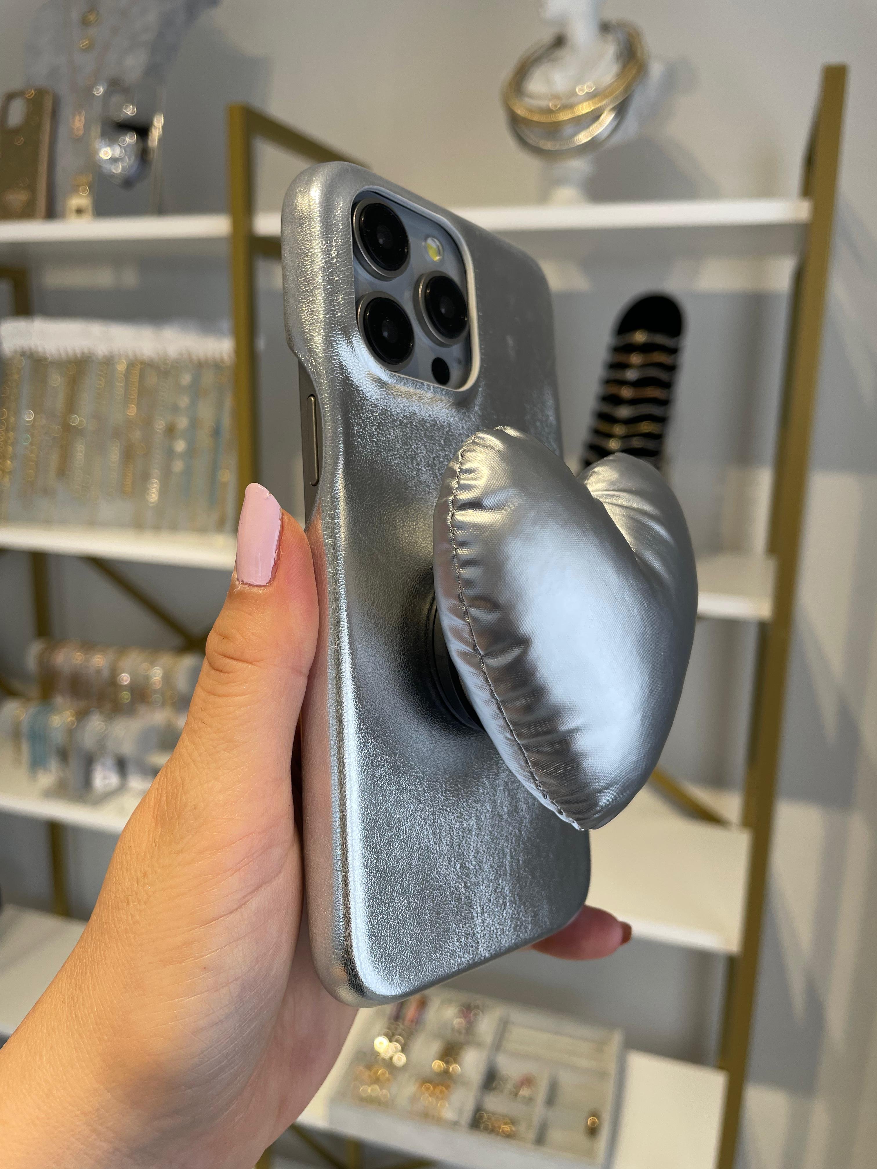 GG Kalpli Popsocket'lı Silver Kılıf