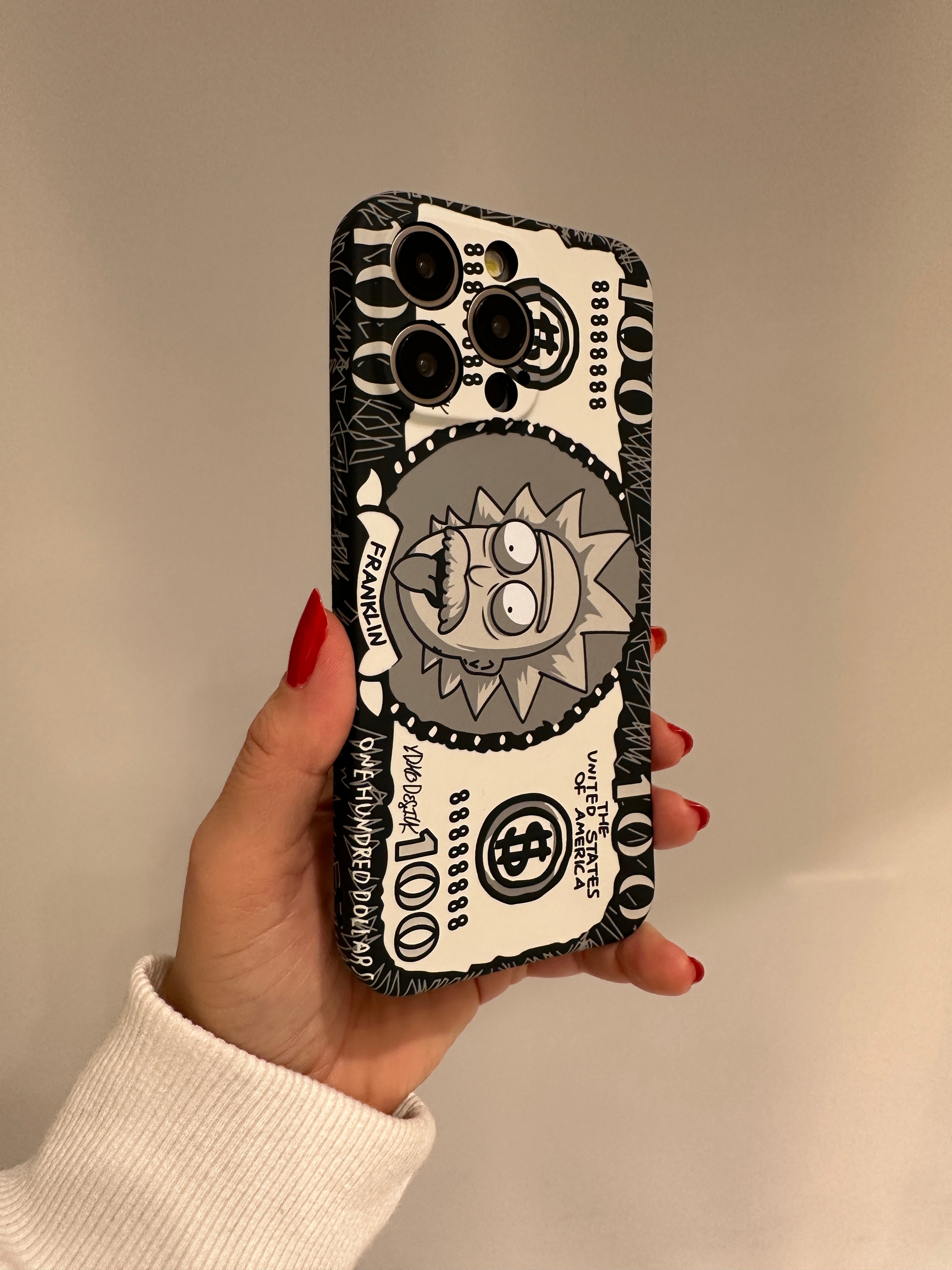 Gece Parlayan Fosforlu Dolar Desenli Kılıf