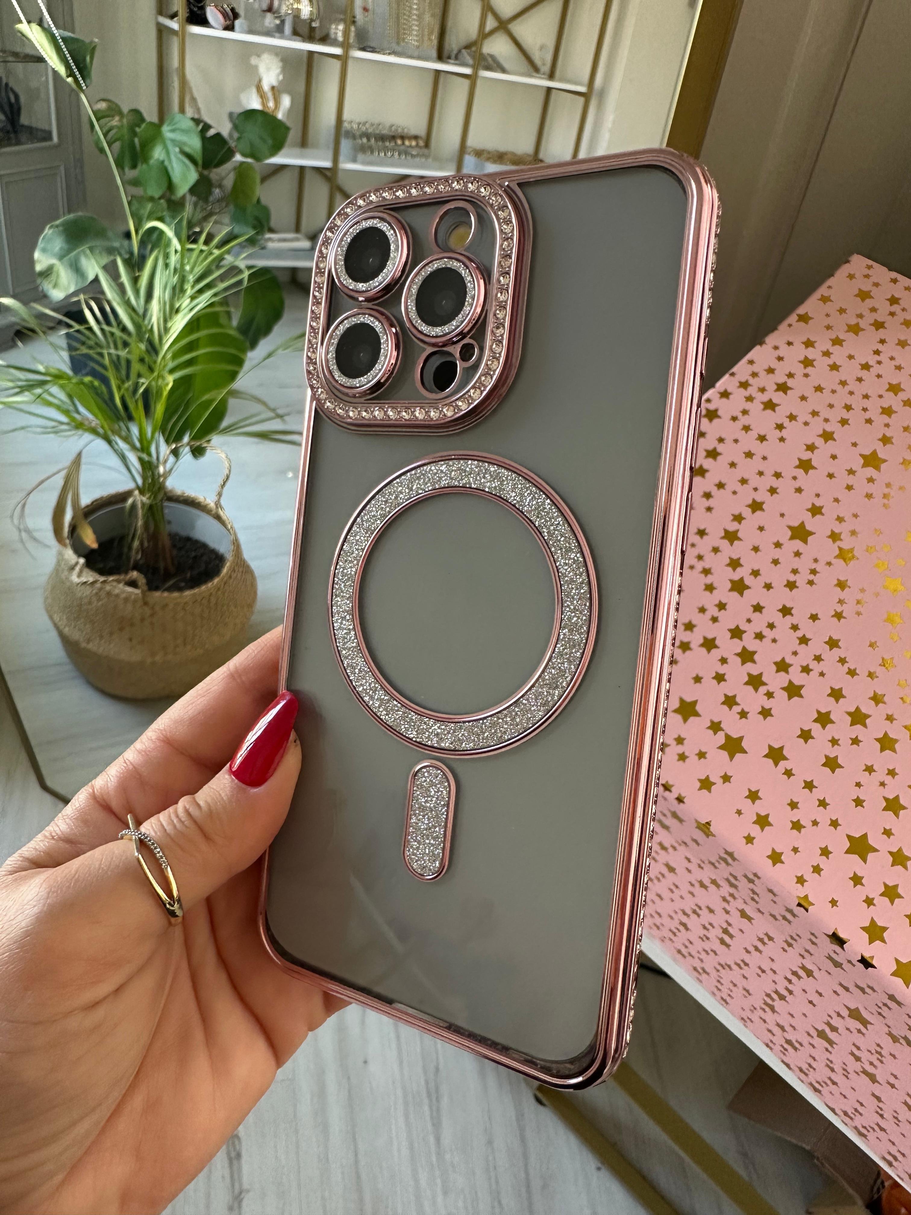 Swarovski Taşlı Kamera Korumalı Kılıf - Pembe