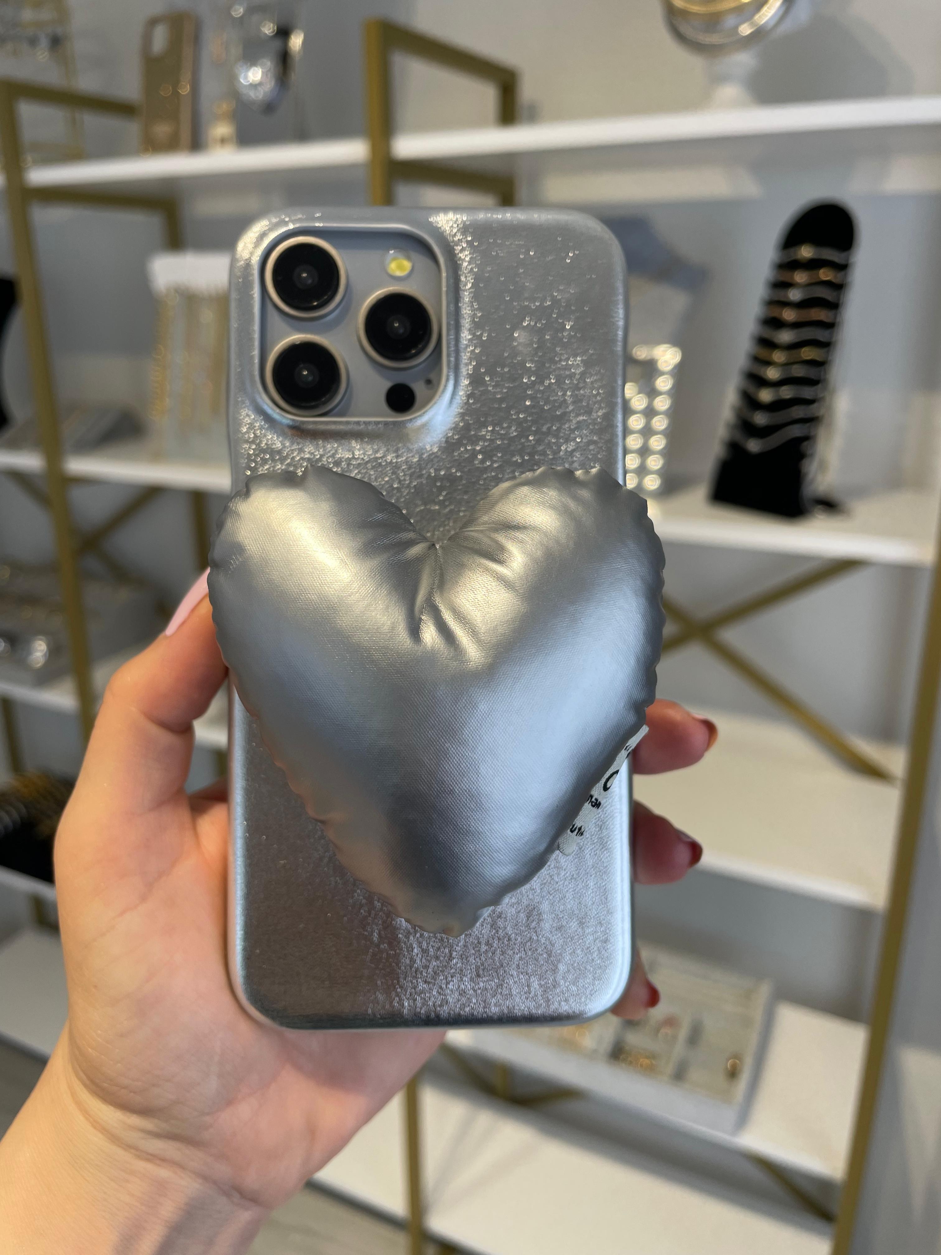 GG Kalpli Popsocket'lı Silver Kılıf