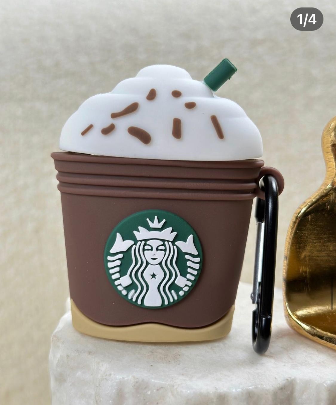 Kahverengi Starbucks Desenli AirPods Kılıfı