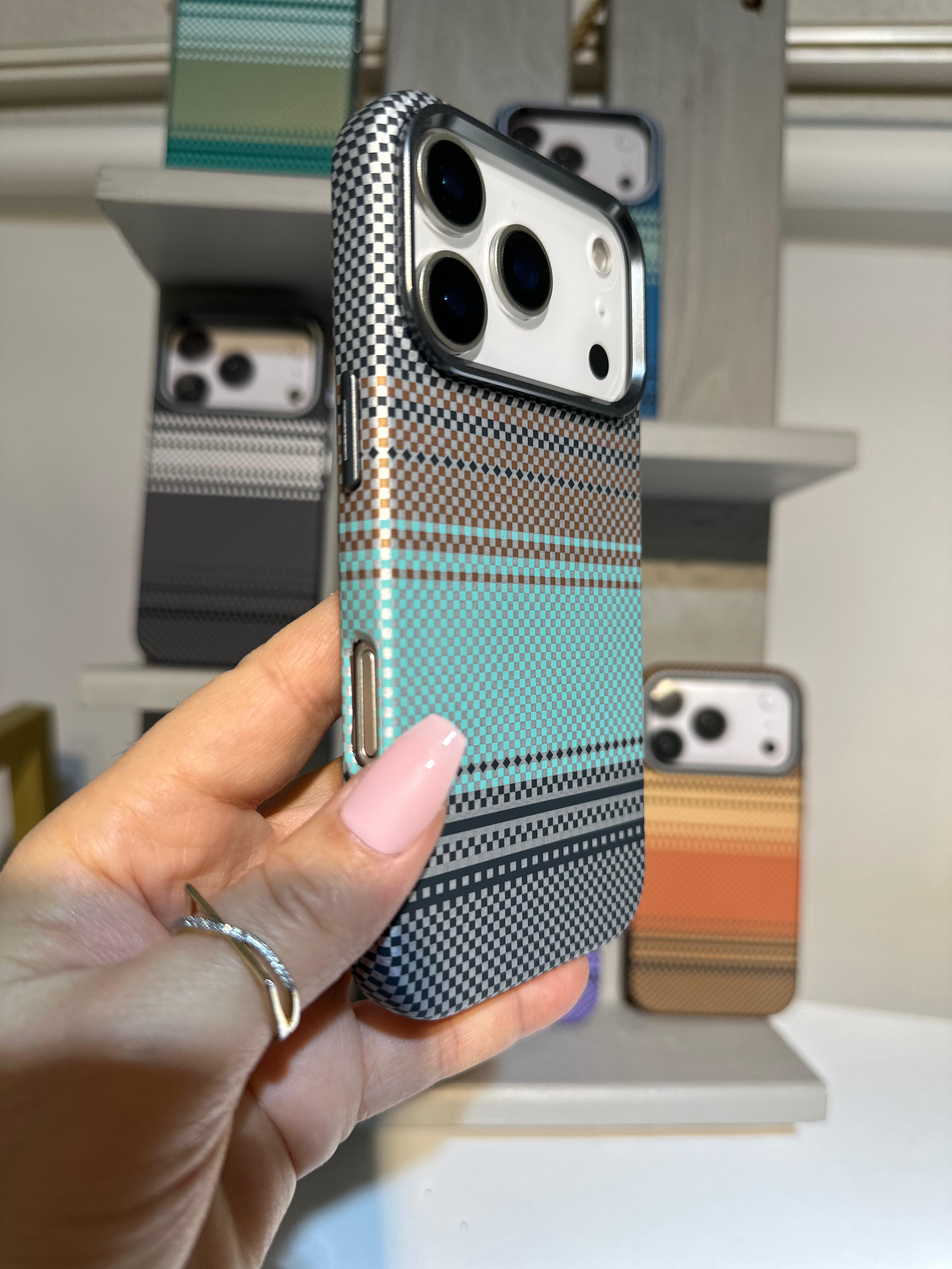 Şerit Dokulu Premium Kılıf - Buzlu Mint