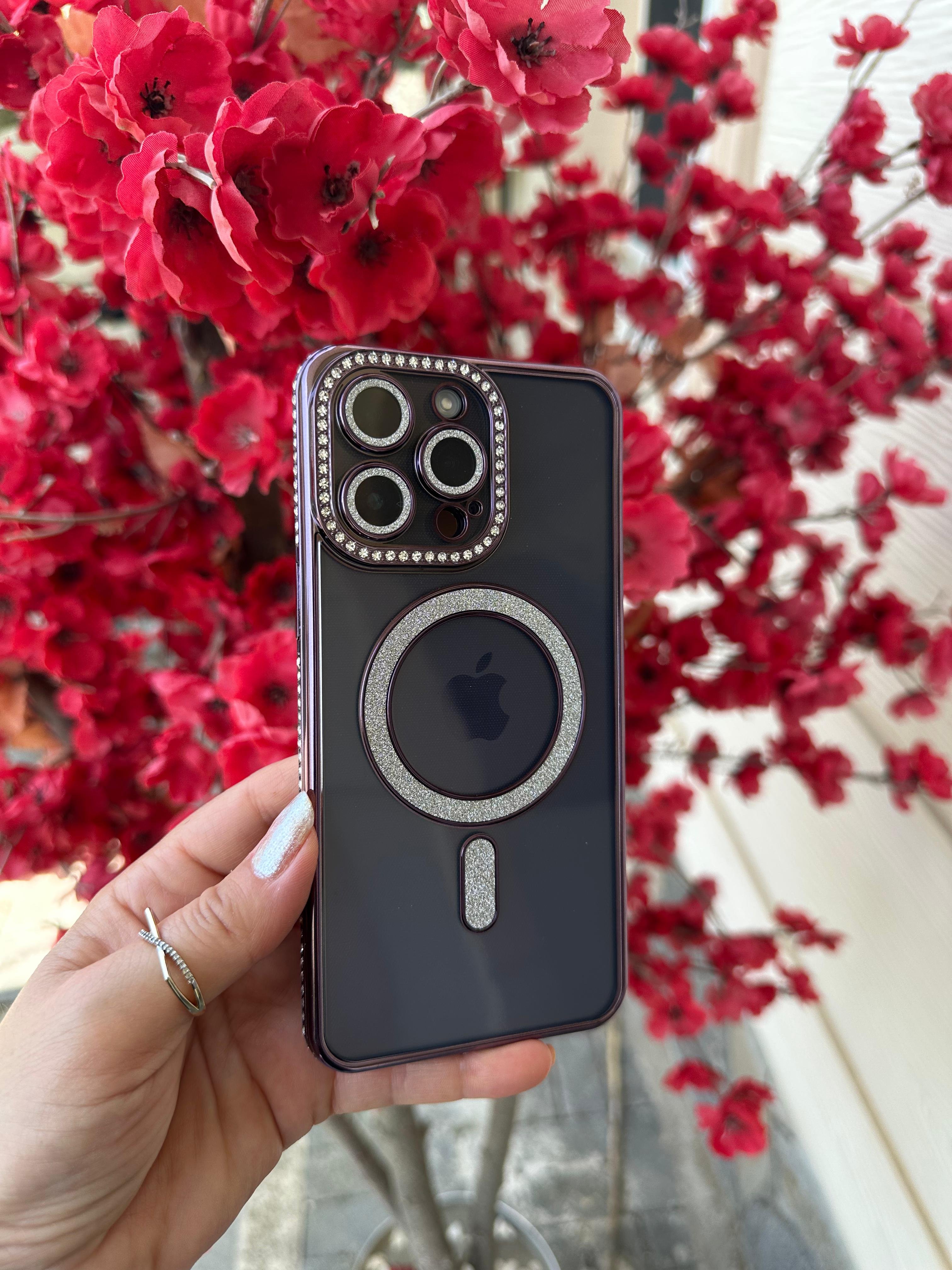 Swarovski Taşlı Kamera Korumalı Kılıf - Derin Mor