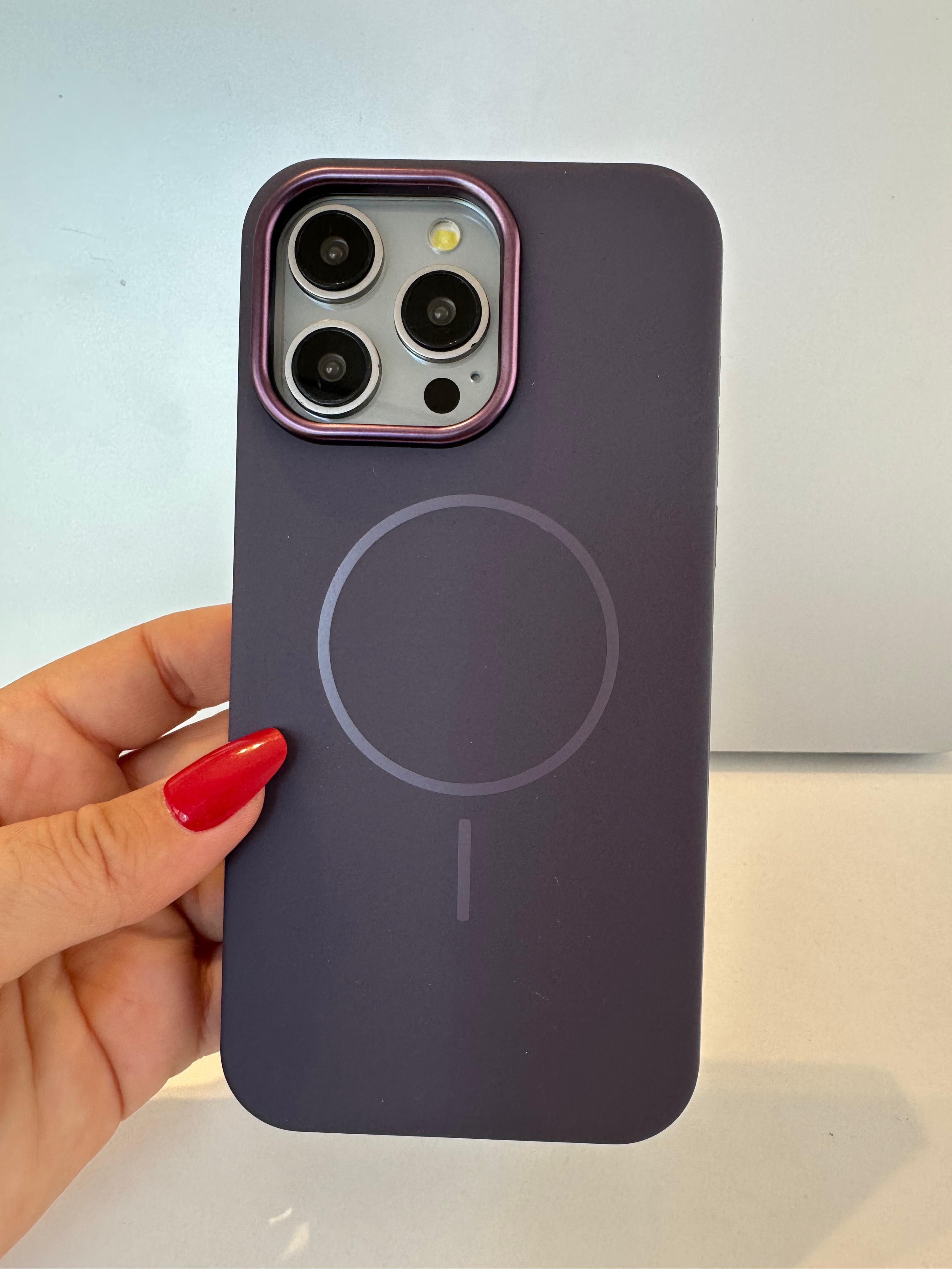 Ince Magsafe Özellikli Mat Kılıf  - Derin Mor