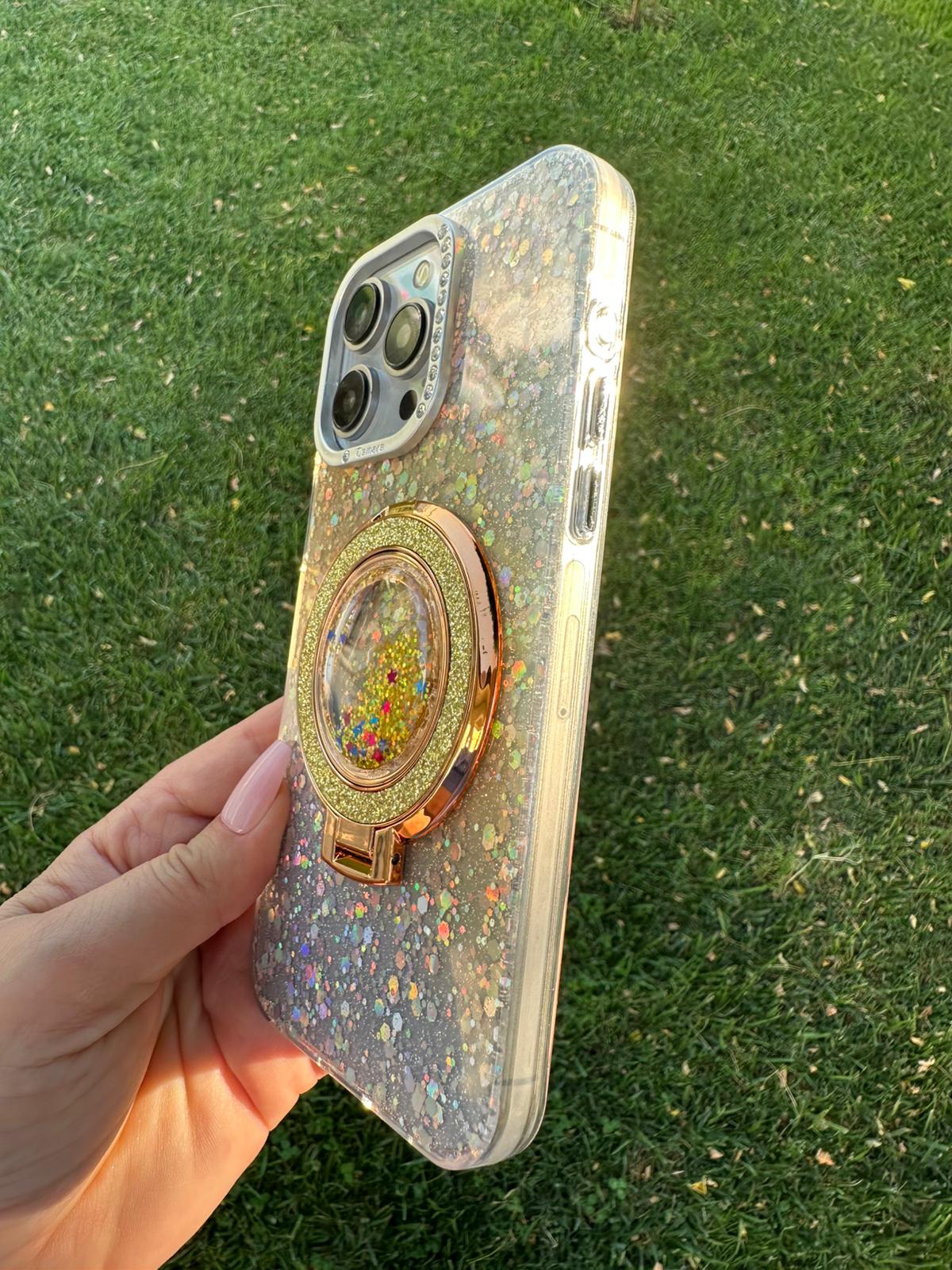 Luxury Simli Magsafe Özellikli Şeffaf Kılıf