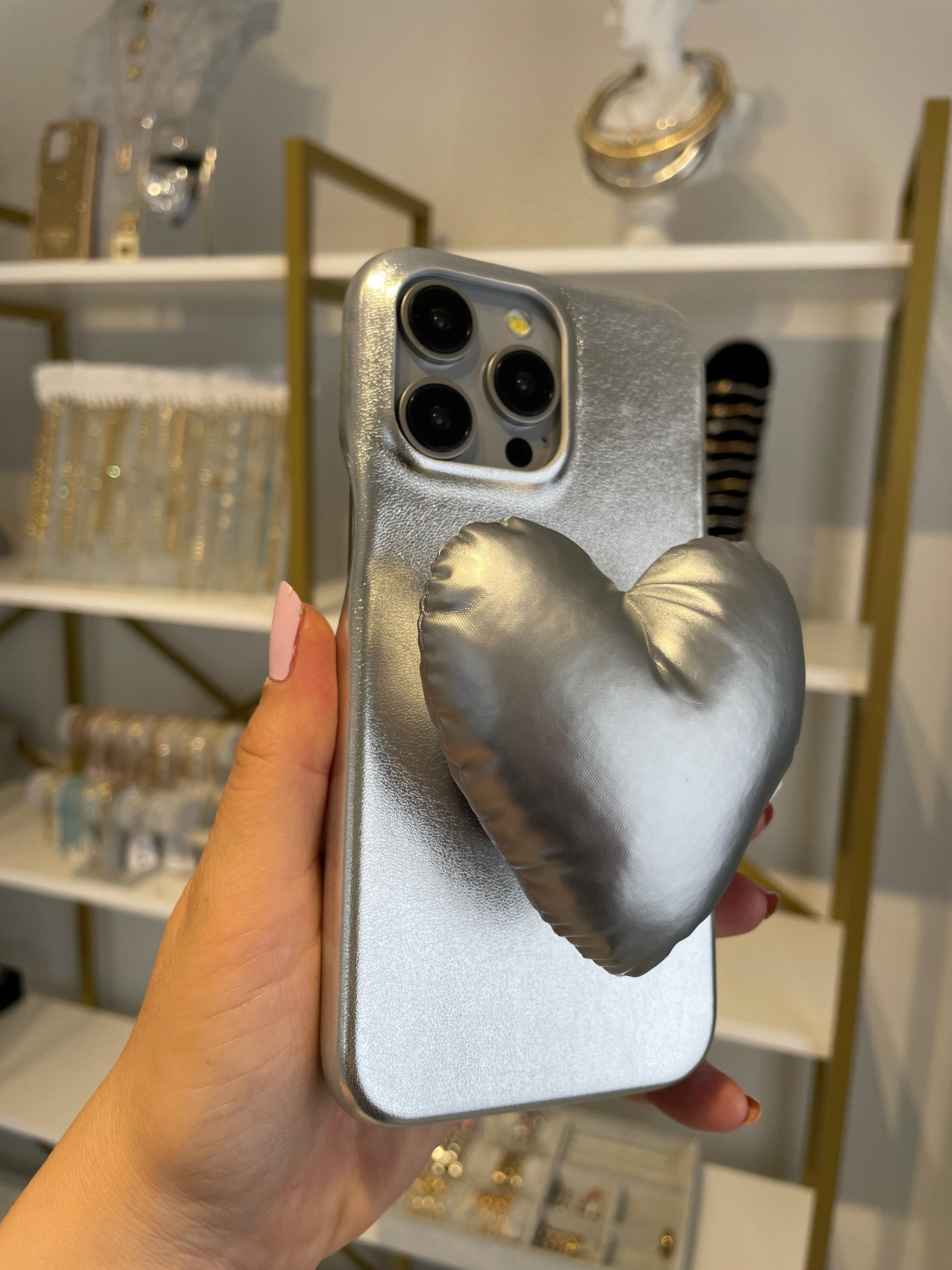 GG Kalpli Popsocket'lı Silver Kılıf
