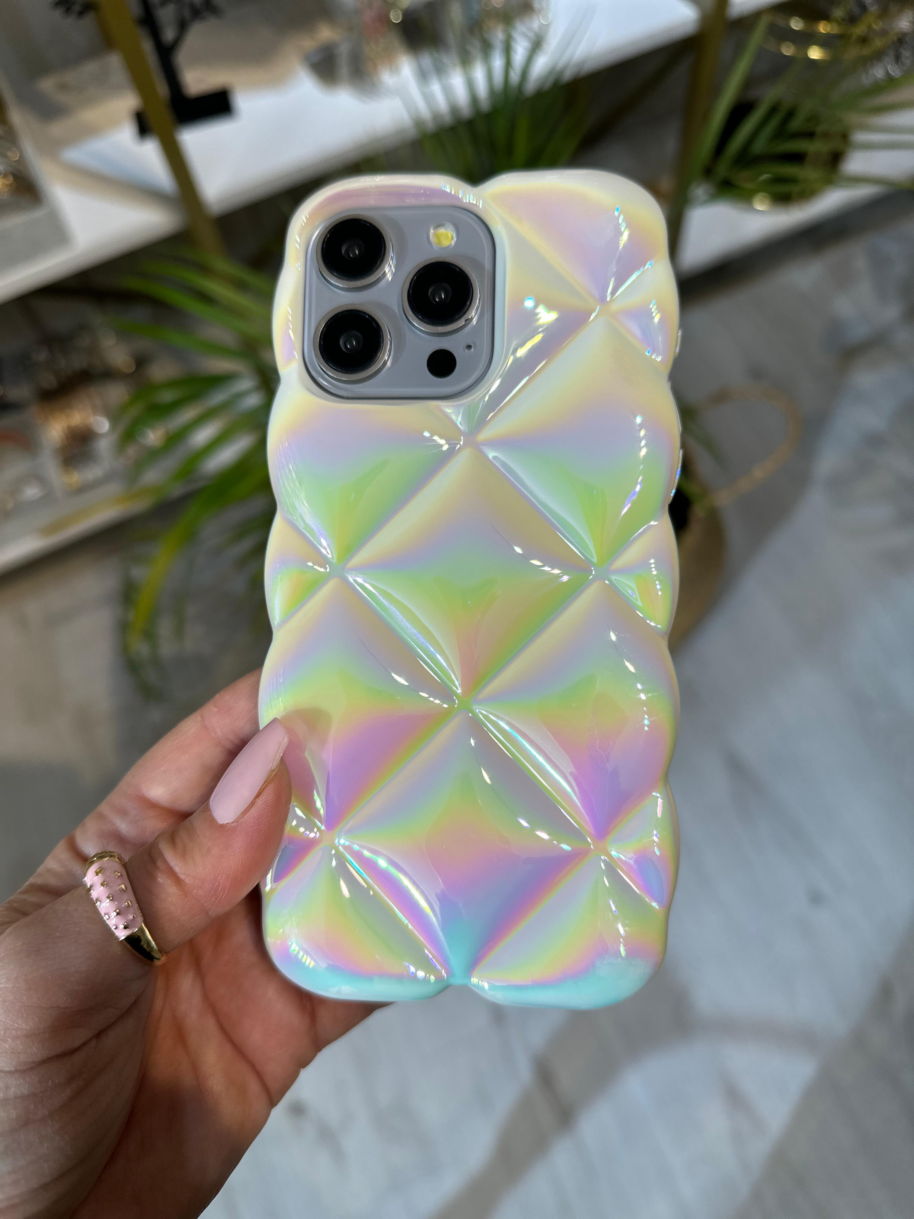 Hologramlı Krem Dilimli Kılıf