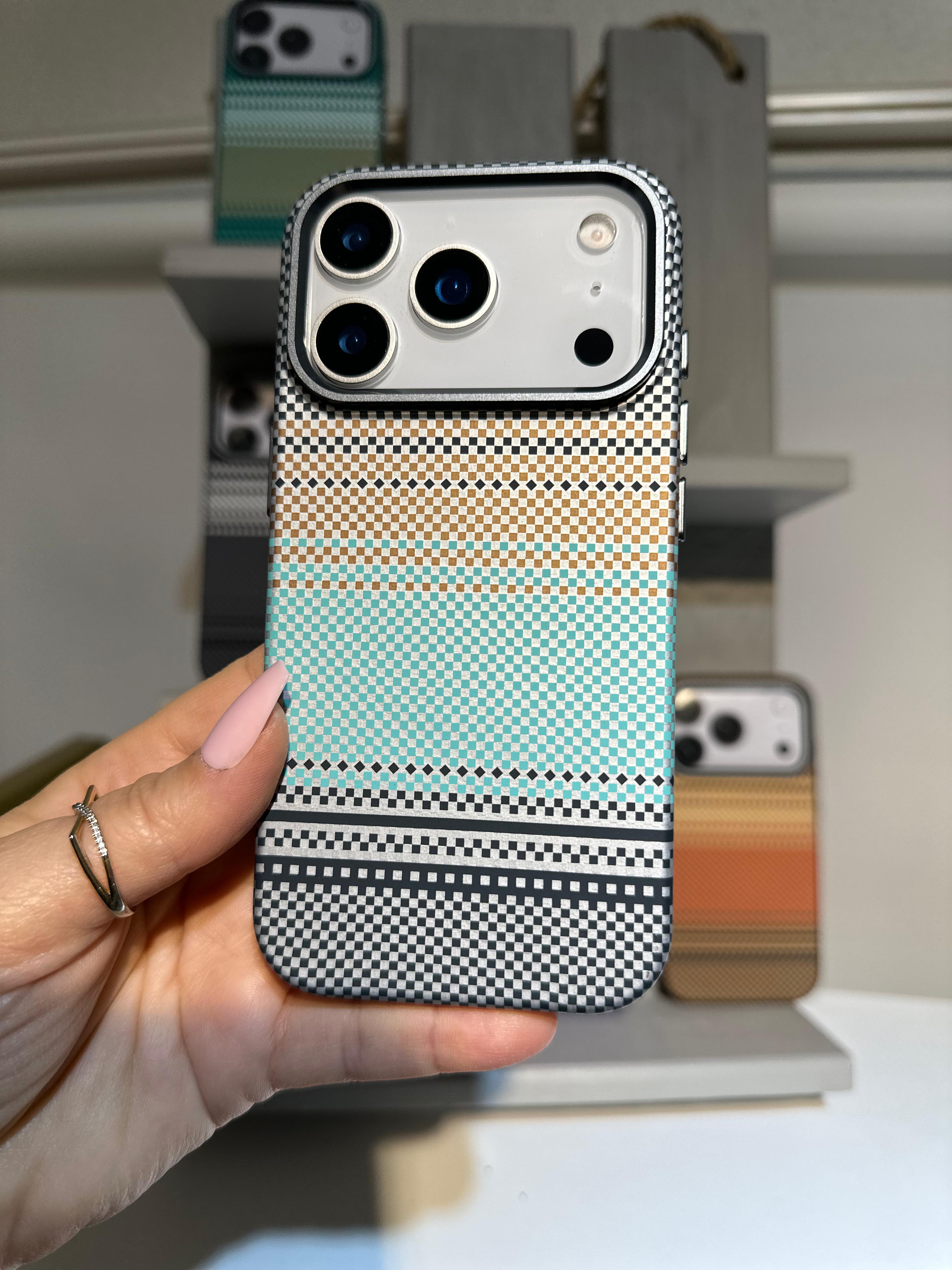 Şerit Dokulu Premium Kılıf - Buzlu Mint