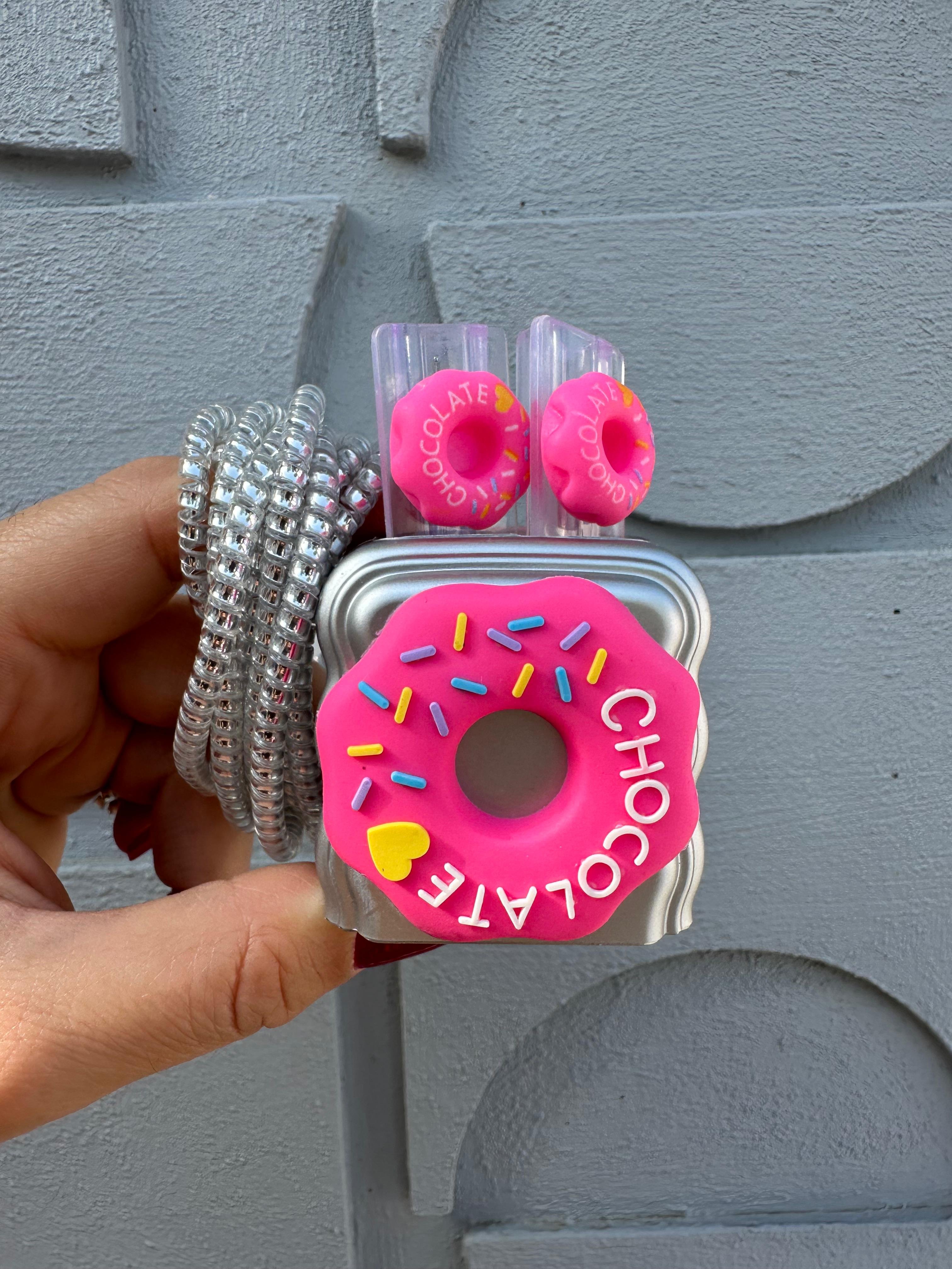 Donut Desenli Şarj Cihazı Koruma Seti
