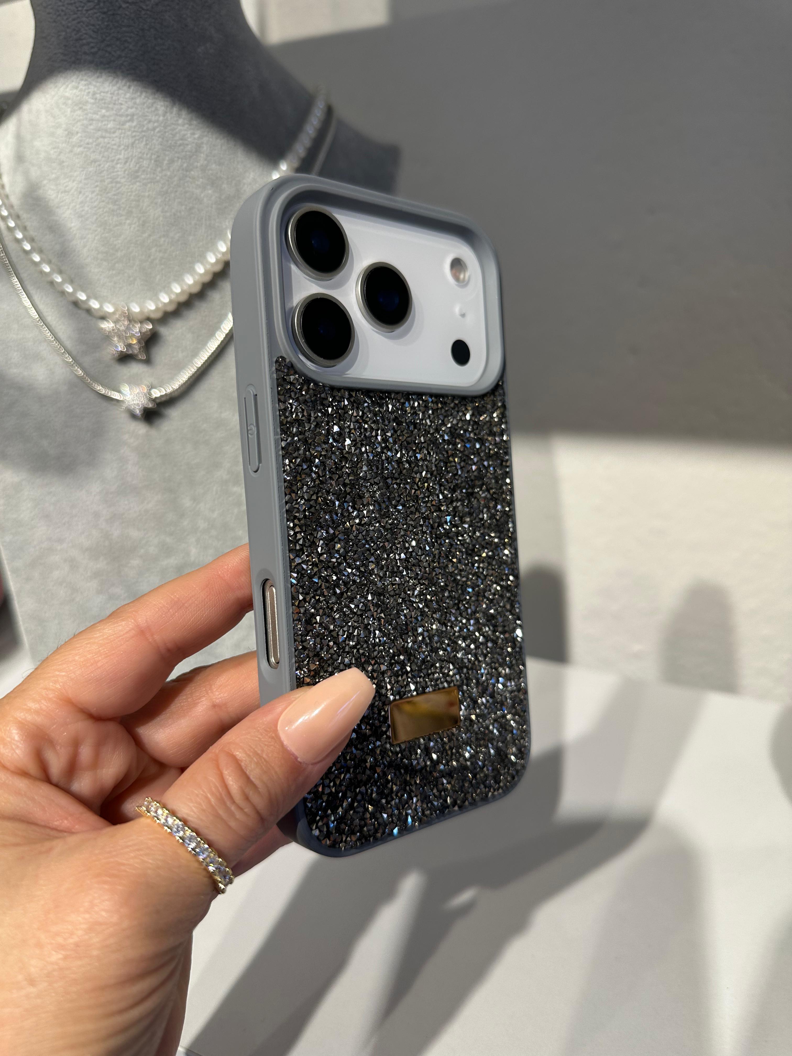 Diamond Simli Kılıf - Gri