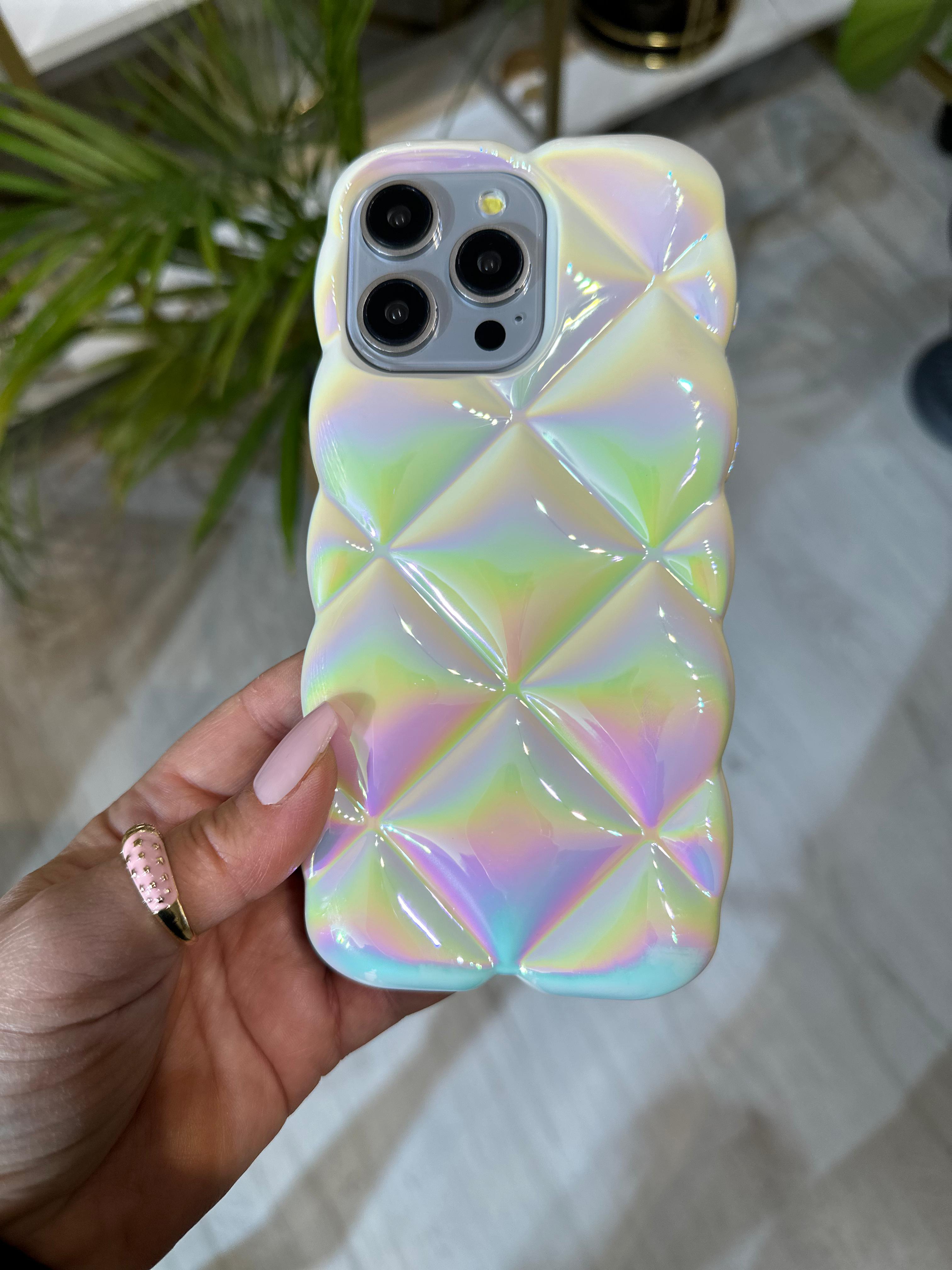 Hologramlı Krem Dilimli Kılıf