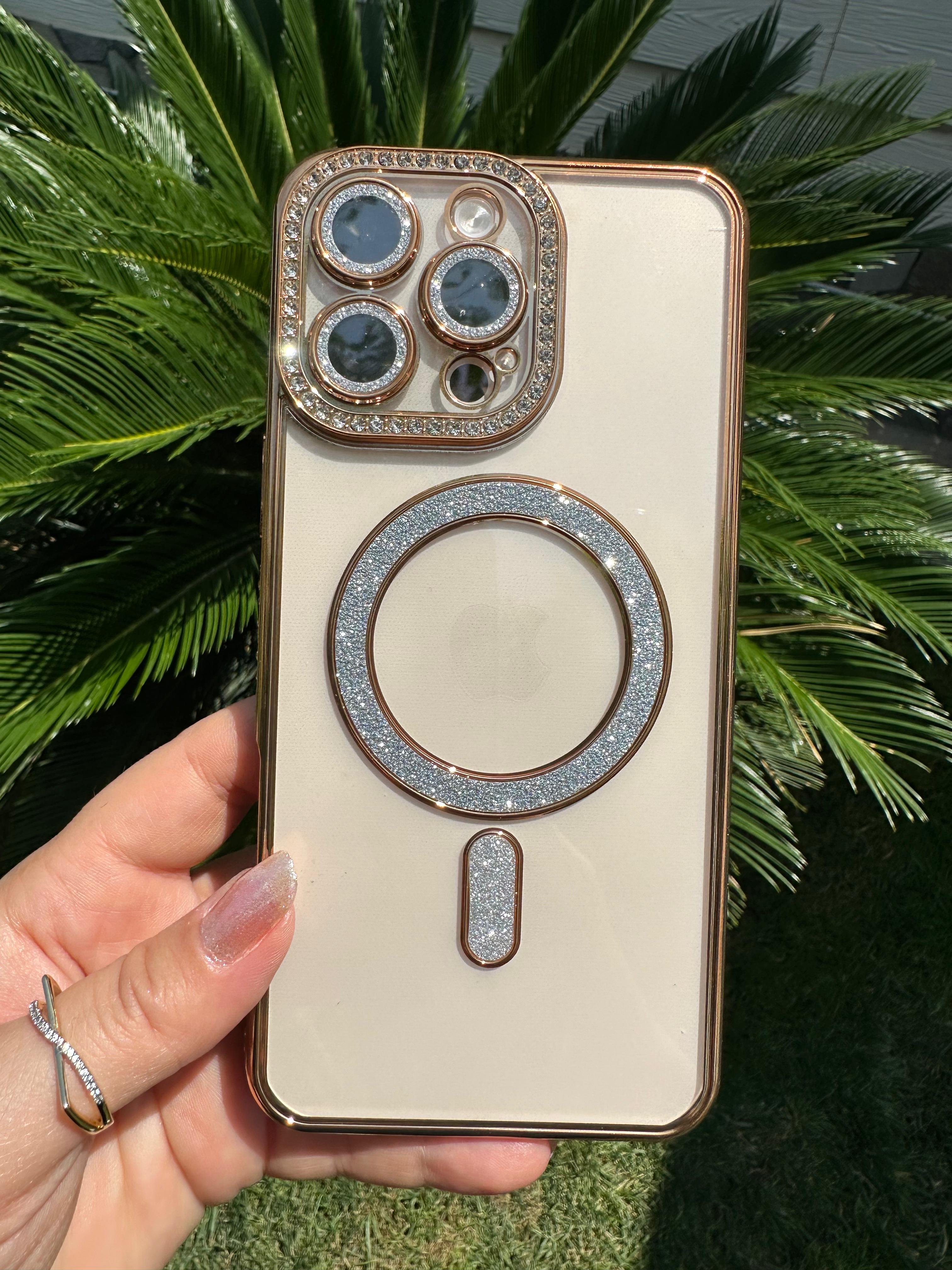 Swarovski Taşlı Kamera Korumalı Kılıf - Gold