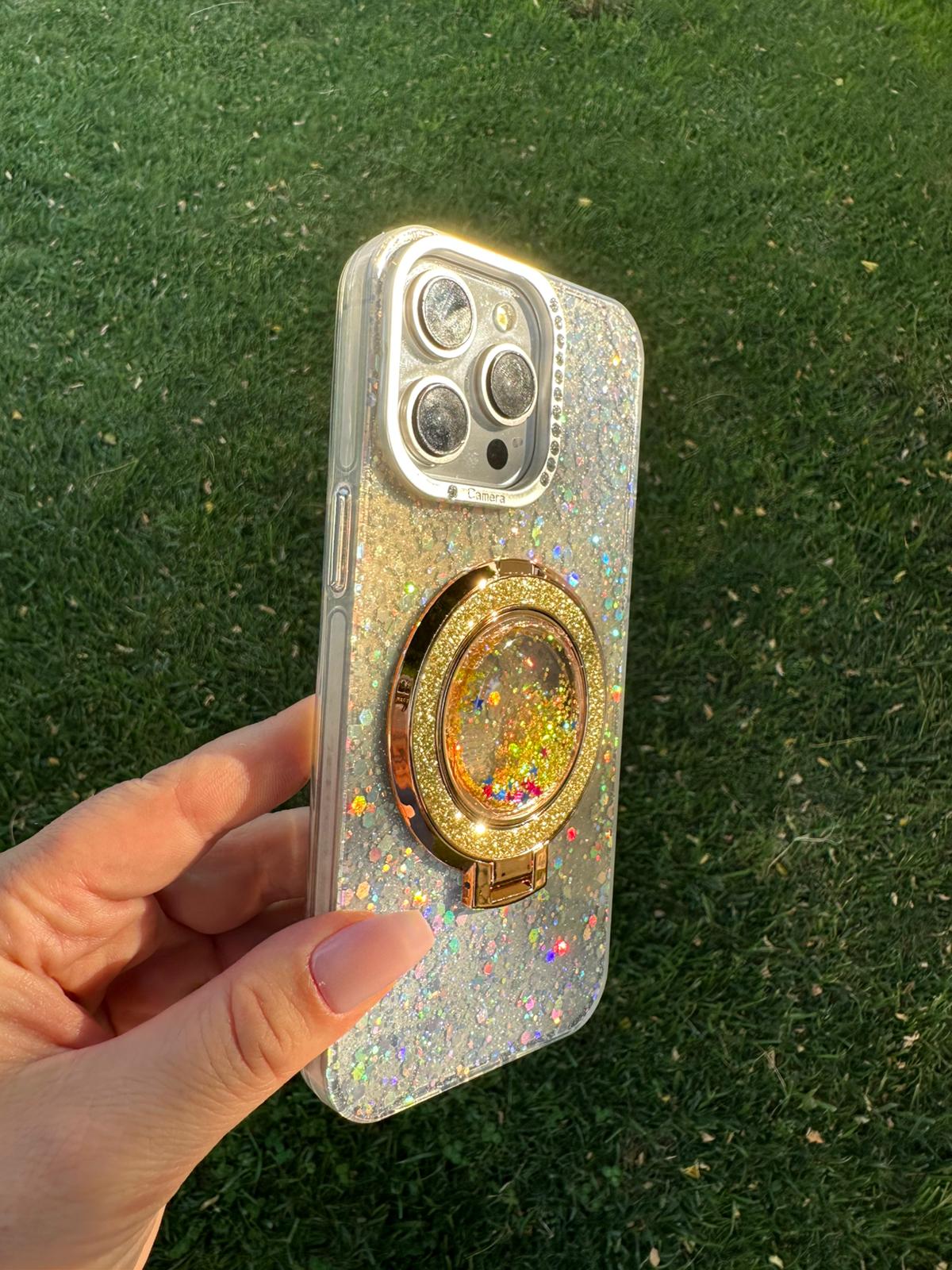 Luxury Simli Magsafe Özellikli Şeffaf Kılıf